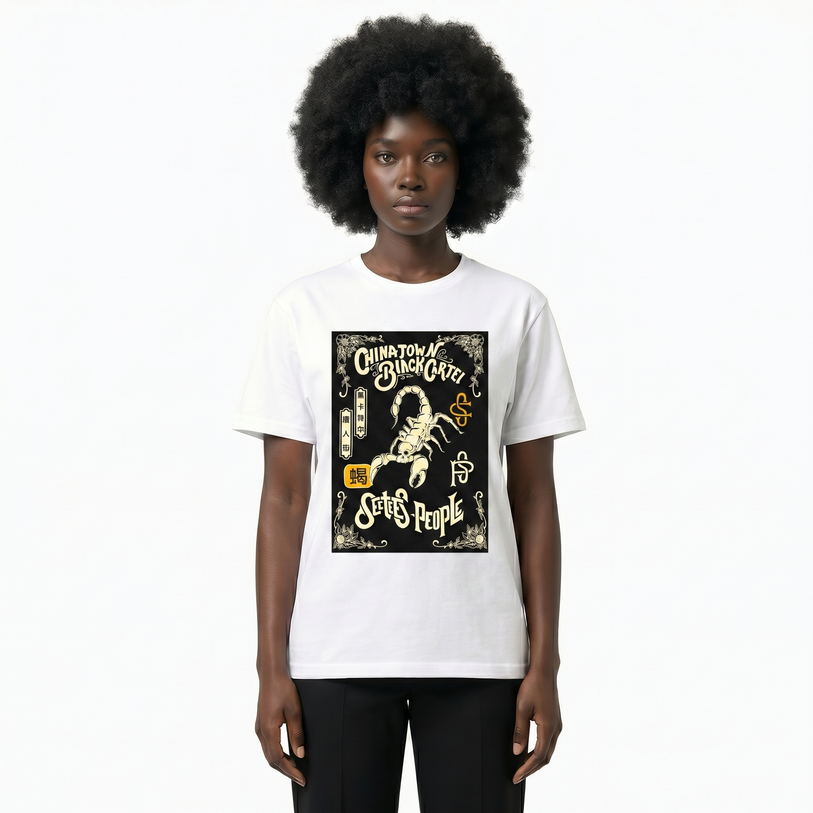 Seetees Black Scorpion t-shirt stampa scorpione