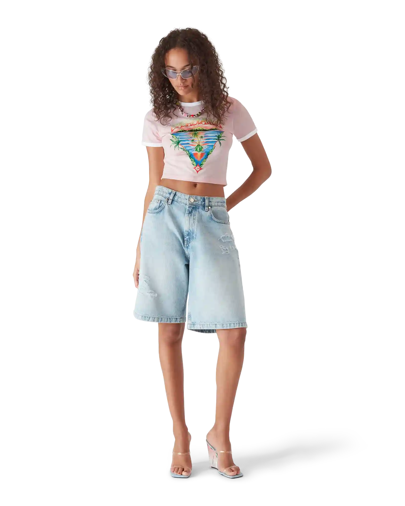 Casablanca Innocence Triangle t-shirt rosa slim