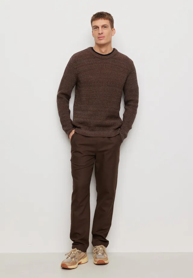 Recolution Cress maglione marrone cotone bio