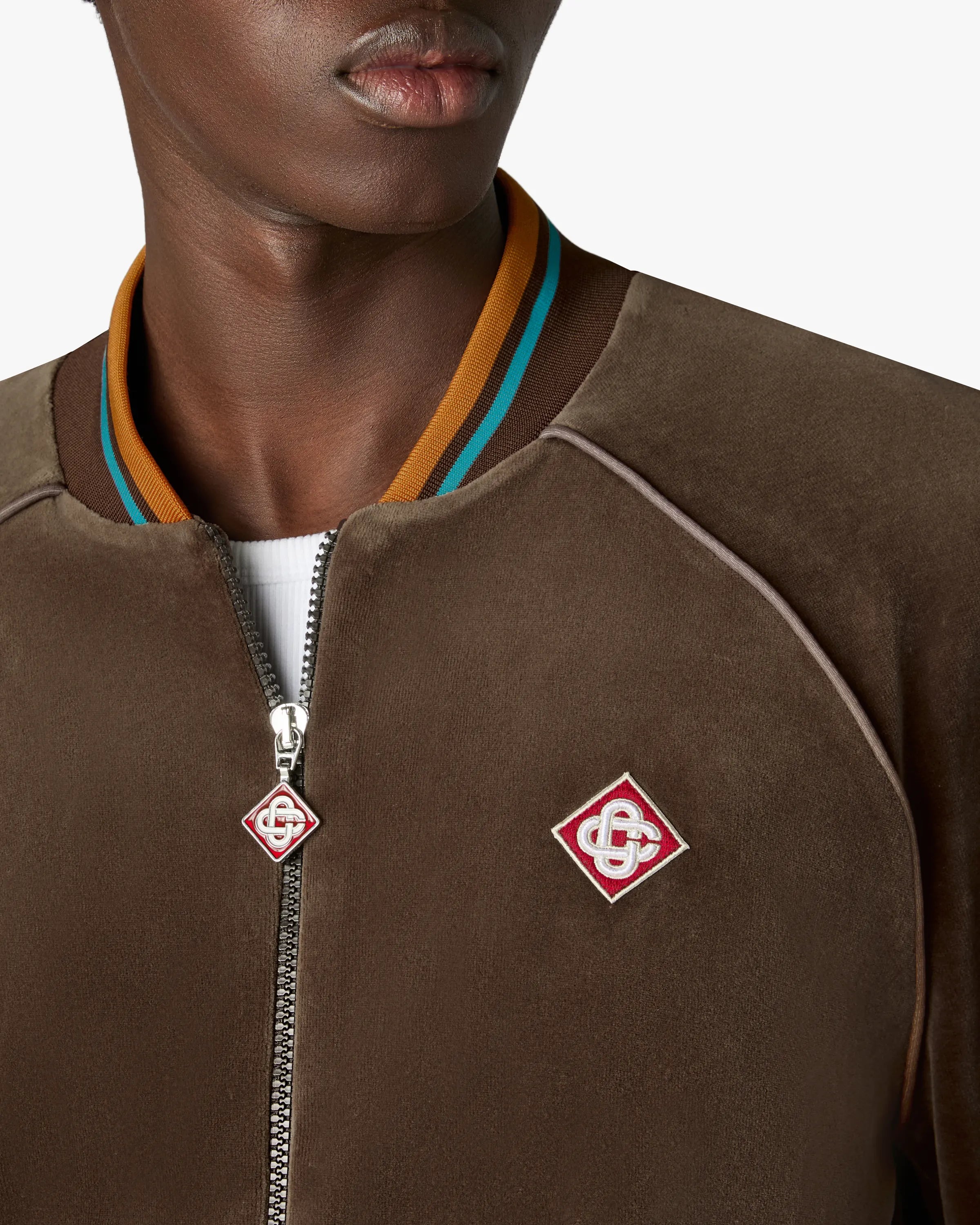 Casablanca Velour giacca tuta marrone uomo cotone