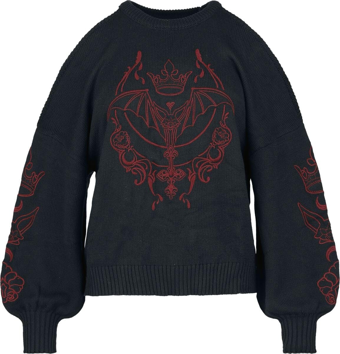 Gothicana by EMP maglione corto L nero cold-shoulder