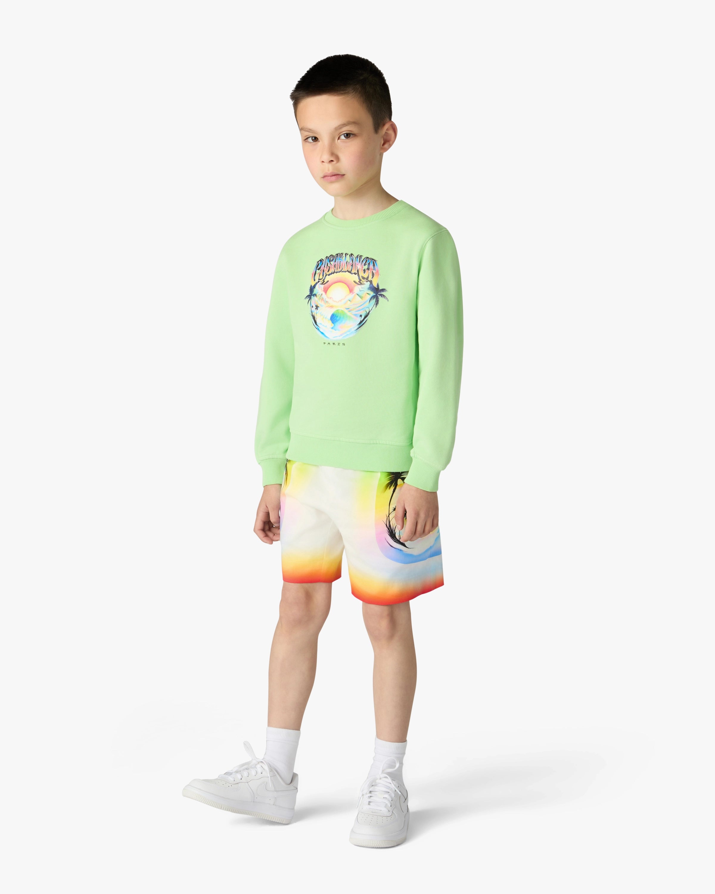 Casablanca Airspray Felpa verde 7-8 anni in cotone organico