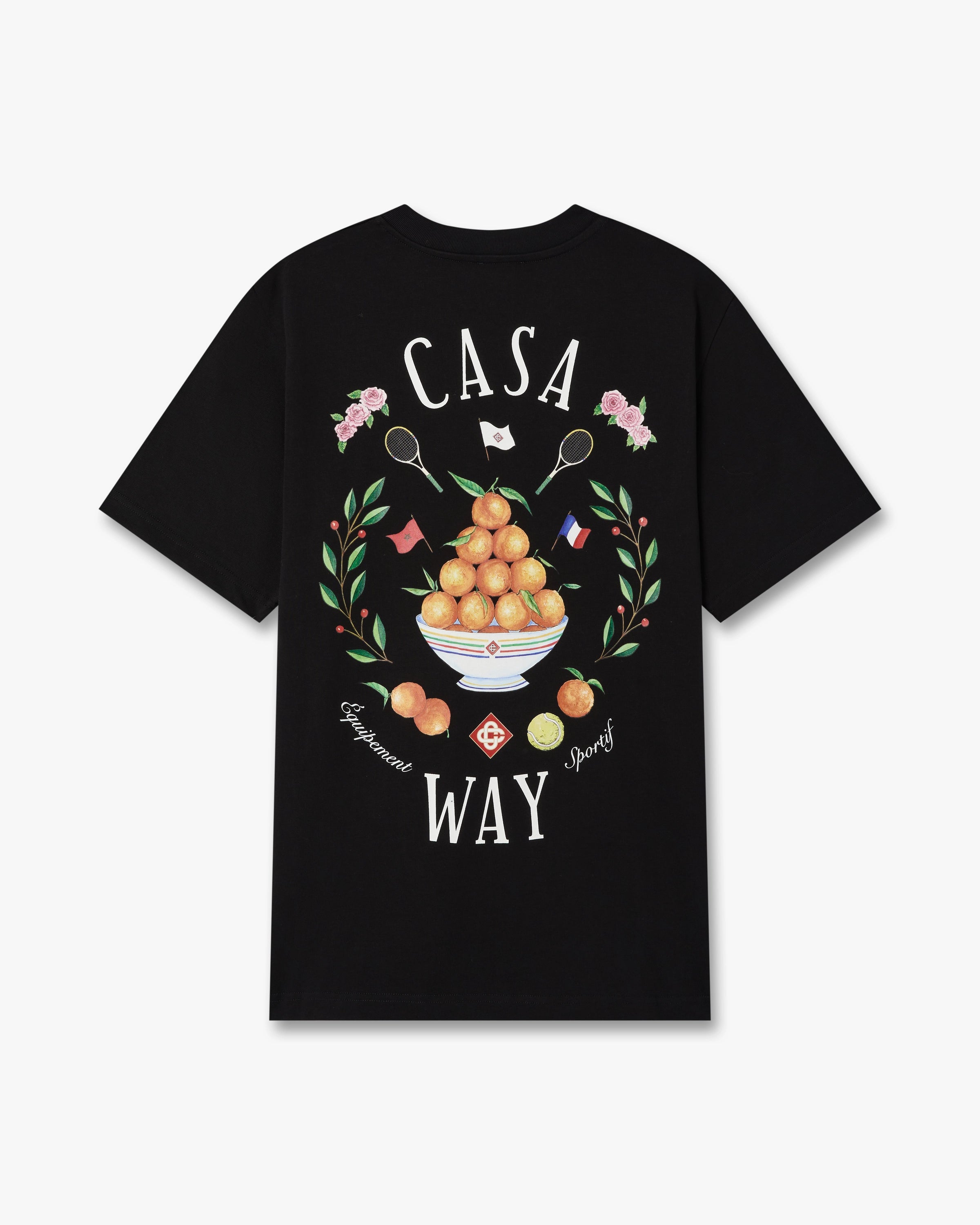 Casablanca Casaway t-shirt uomo nera cotone bio