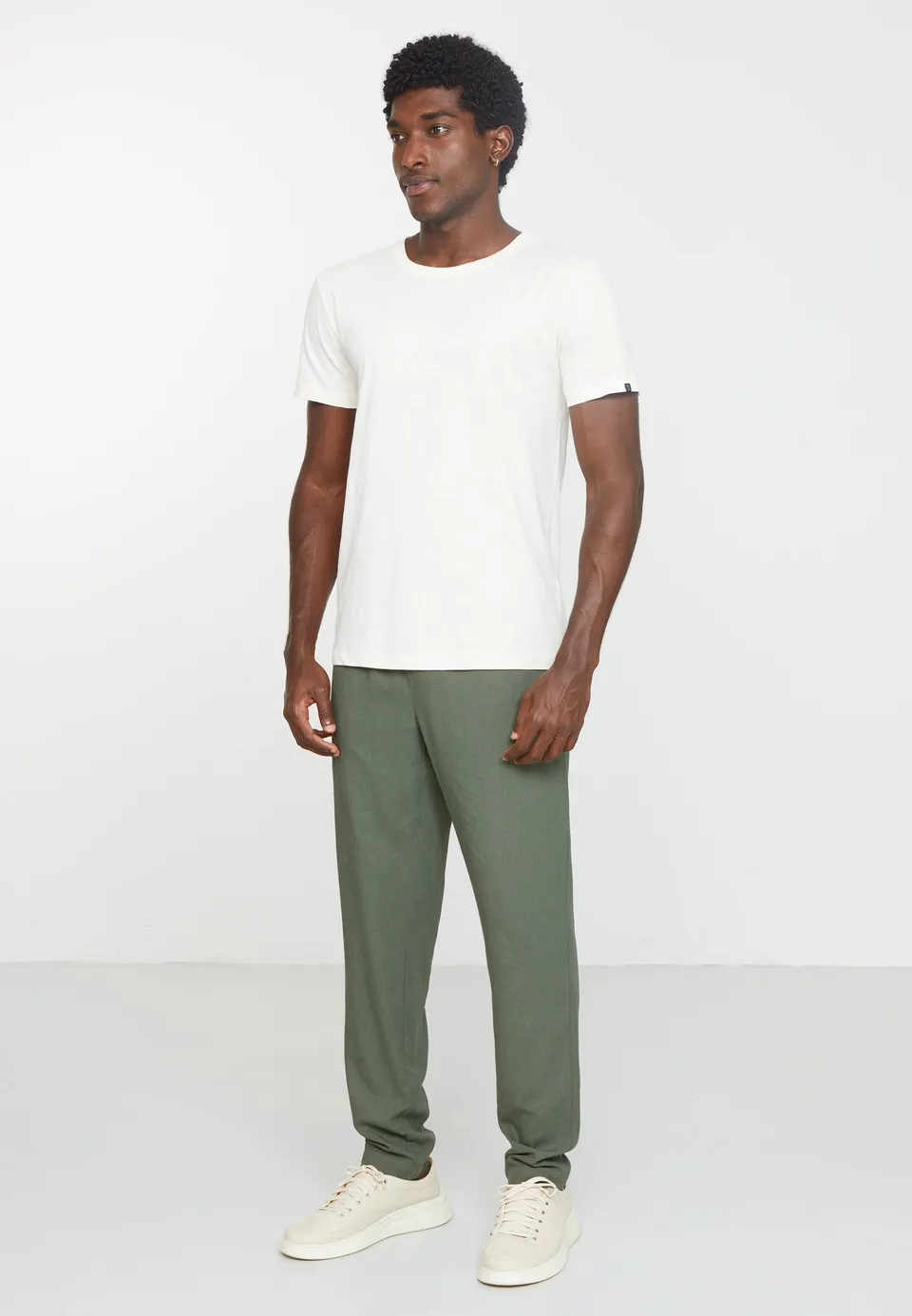 Recolution Tangelo pantaloni kaki lino viscosa