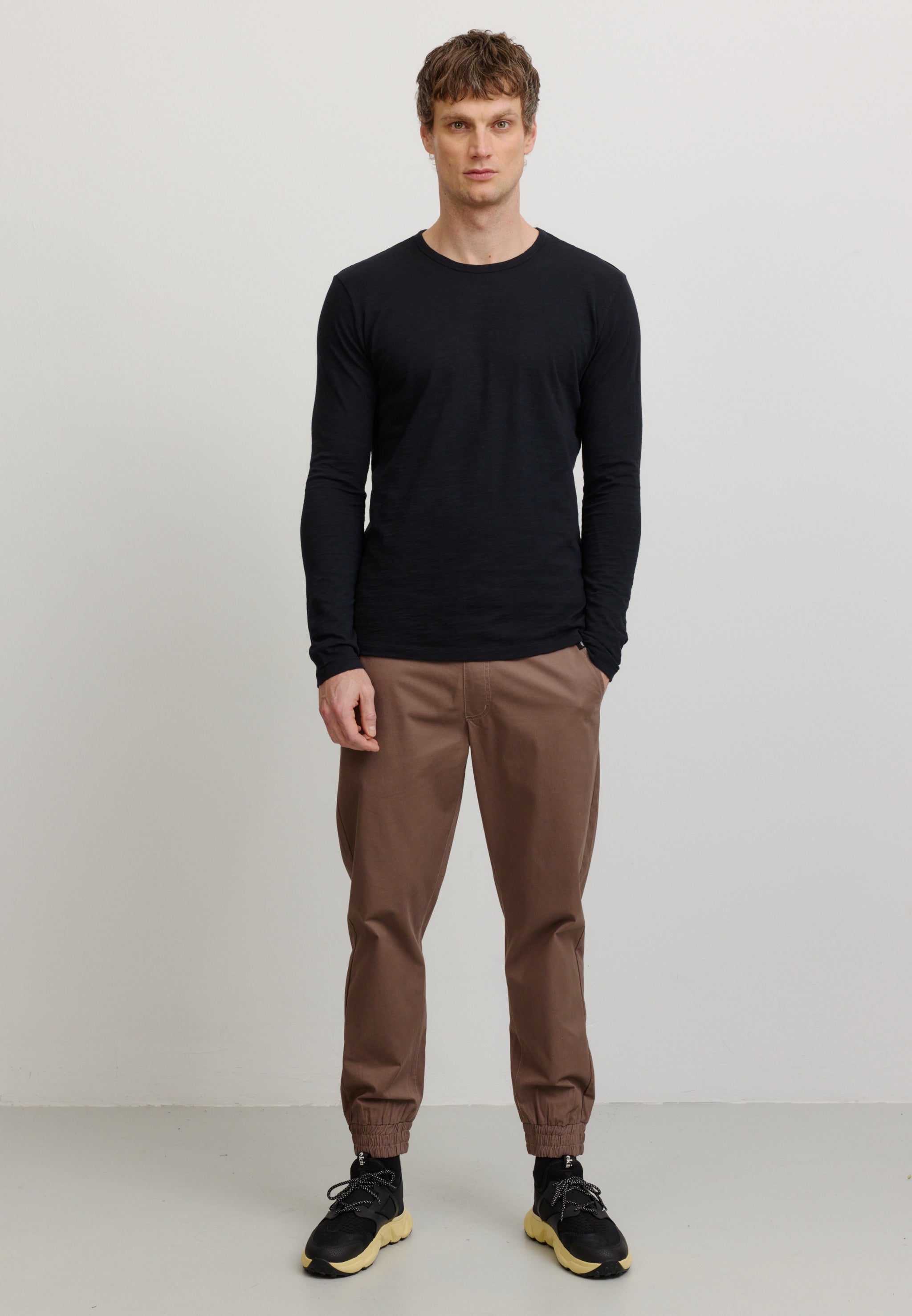 Recolution MACA maglia maniche lunghe nero cotone bio