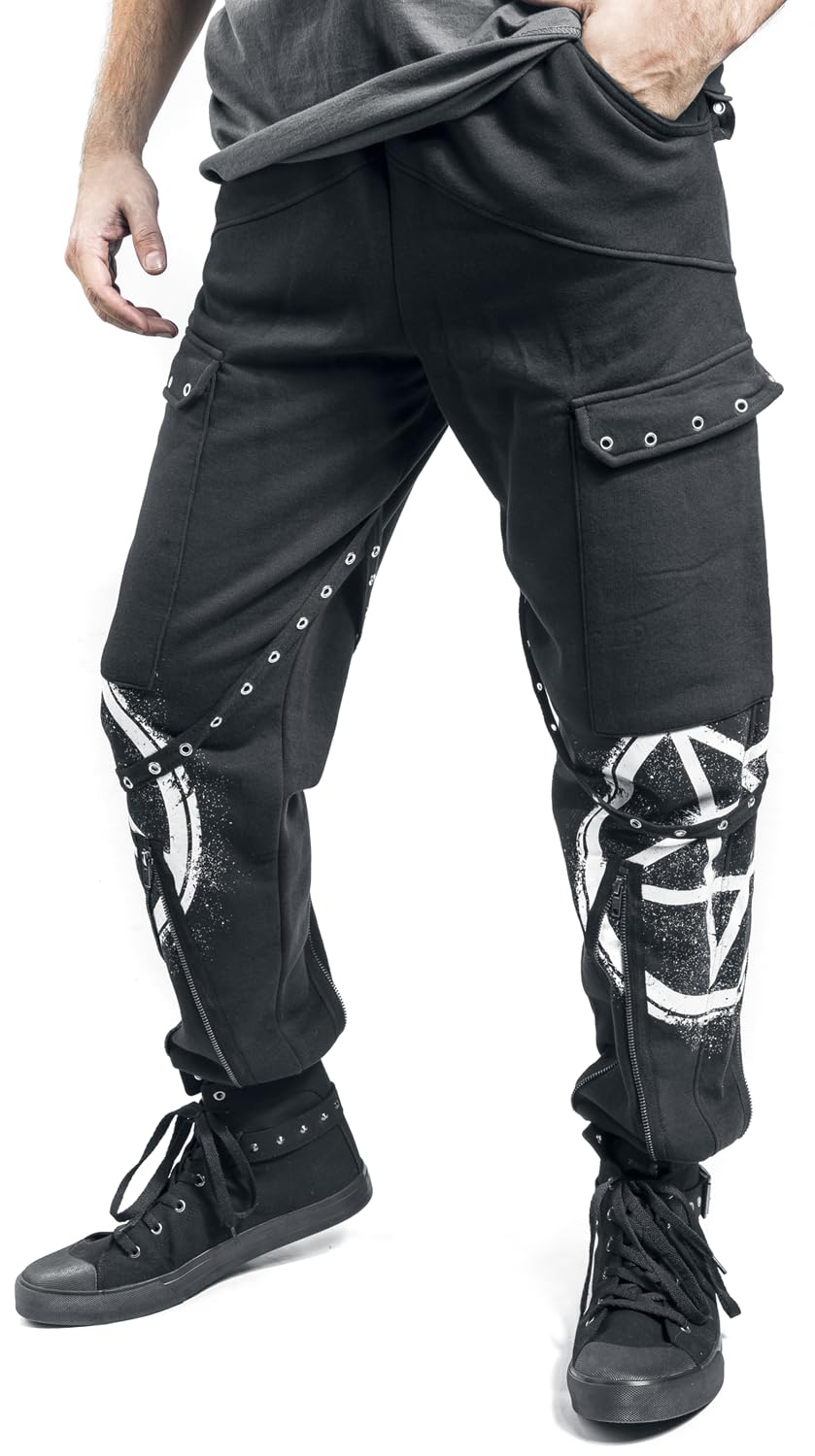 Gothicana by EMP pantaloni uomo neri L con tasche