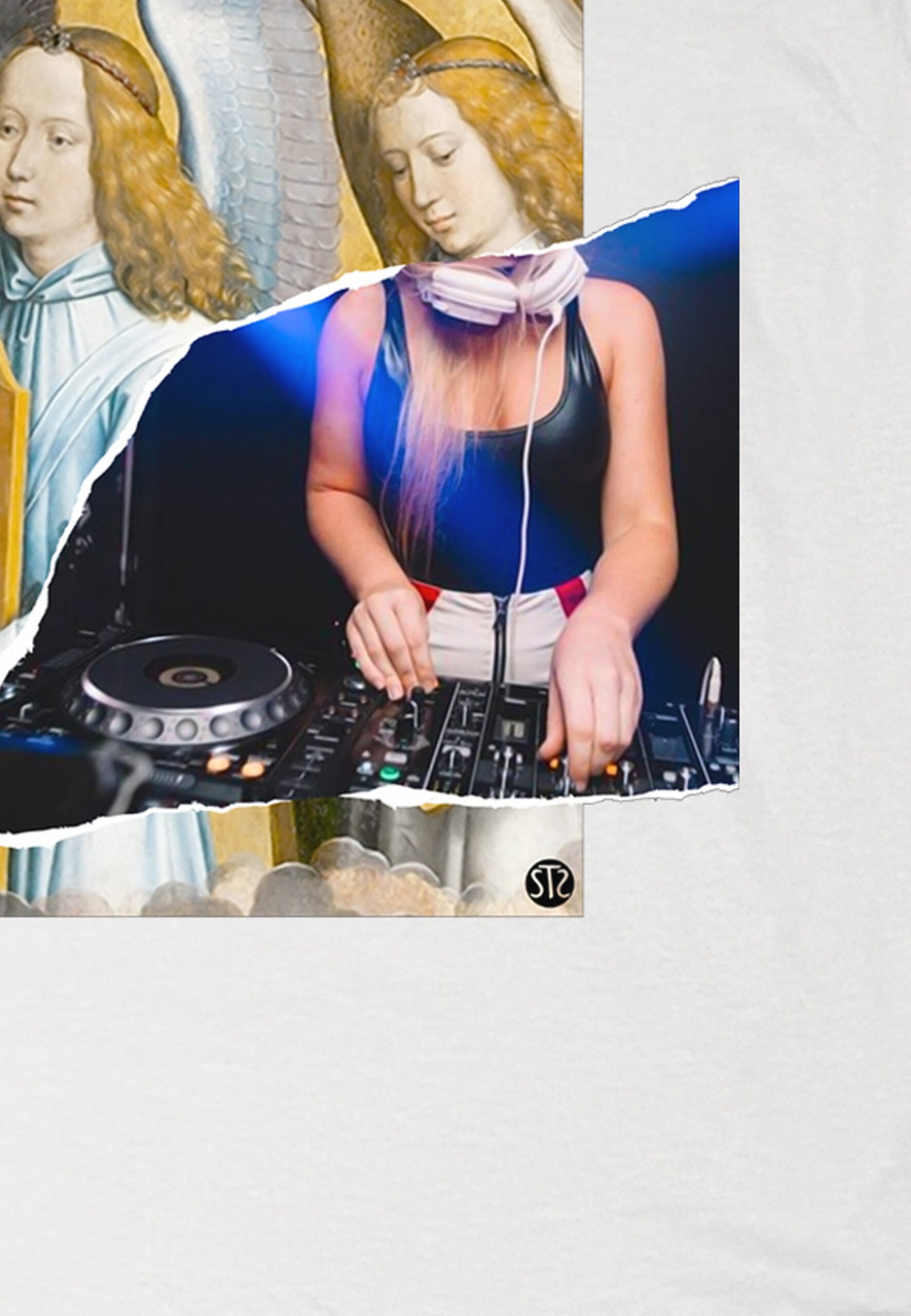Seetees 2 Pezzi di Carta Hey Deejay maglietta manica corta