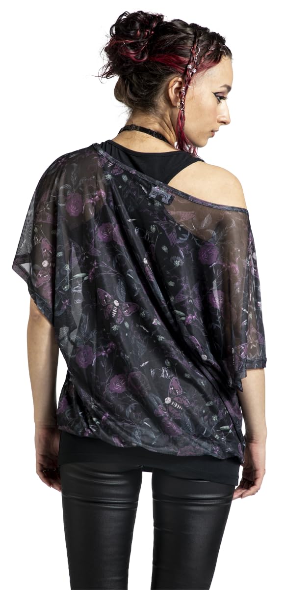 Gothicana by EMP Maglietta Nera Floreale All Over