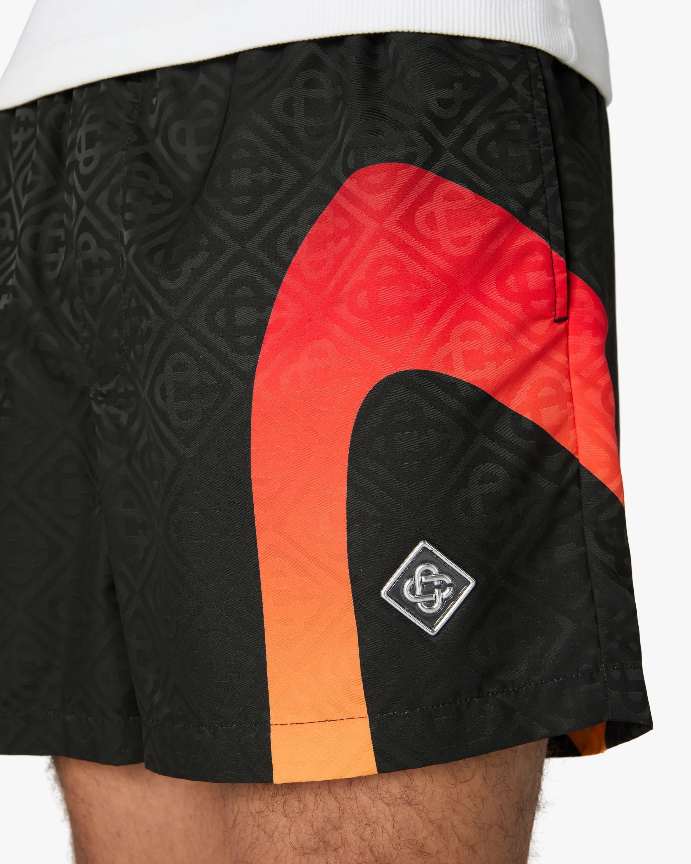 Casablanca Gradient costume mare nero arancione jacquard
