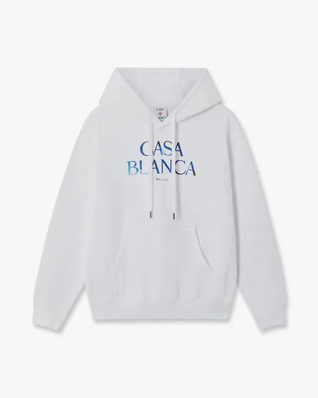 Casablanca Meduse Stacked Logo Felpa Bianca Cotone