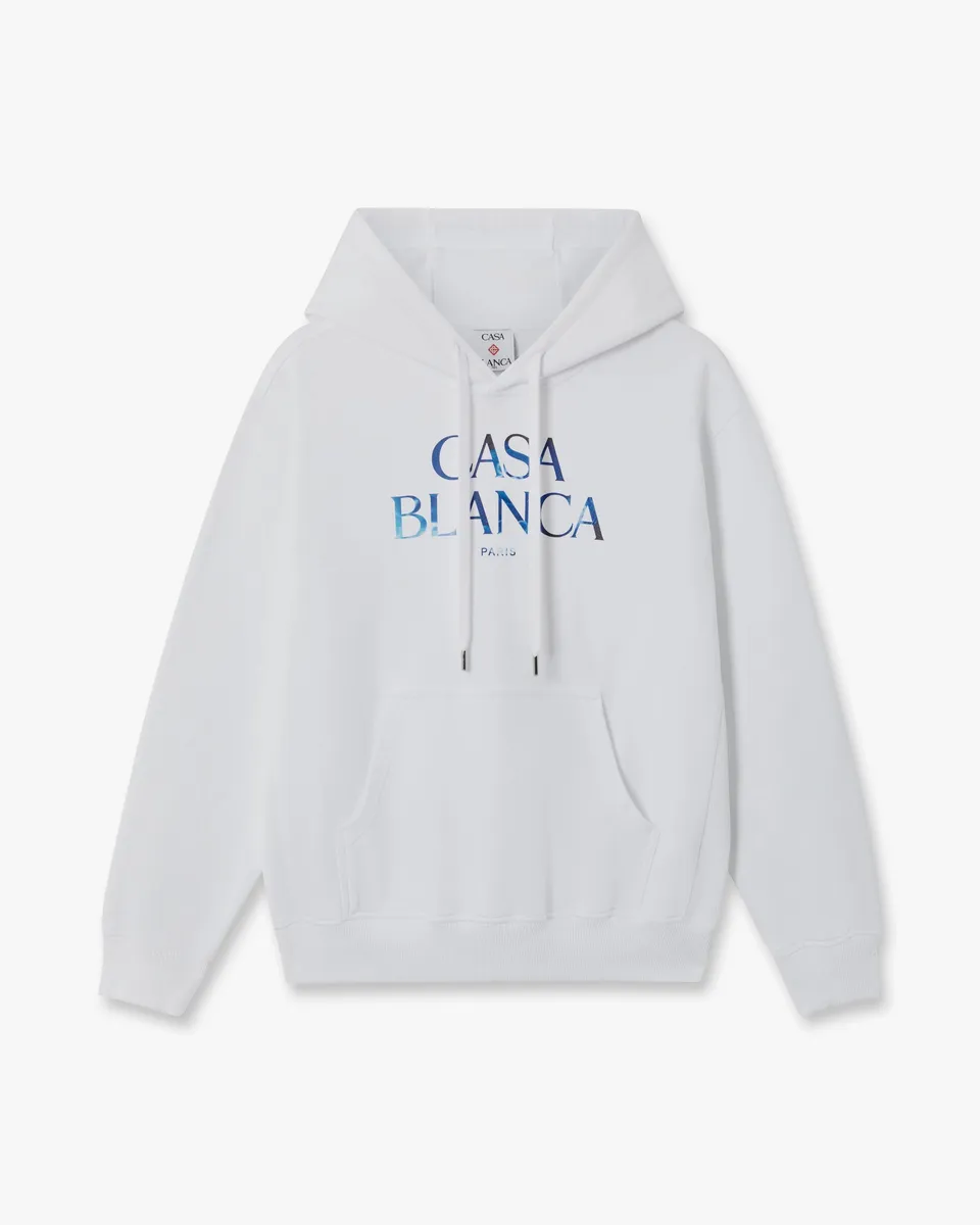 Casablanca Meduse Stacked Logo Felpa Bianca Cotone