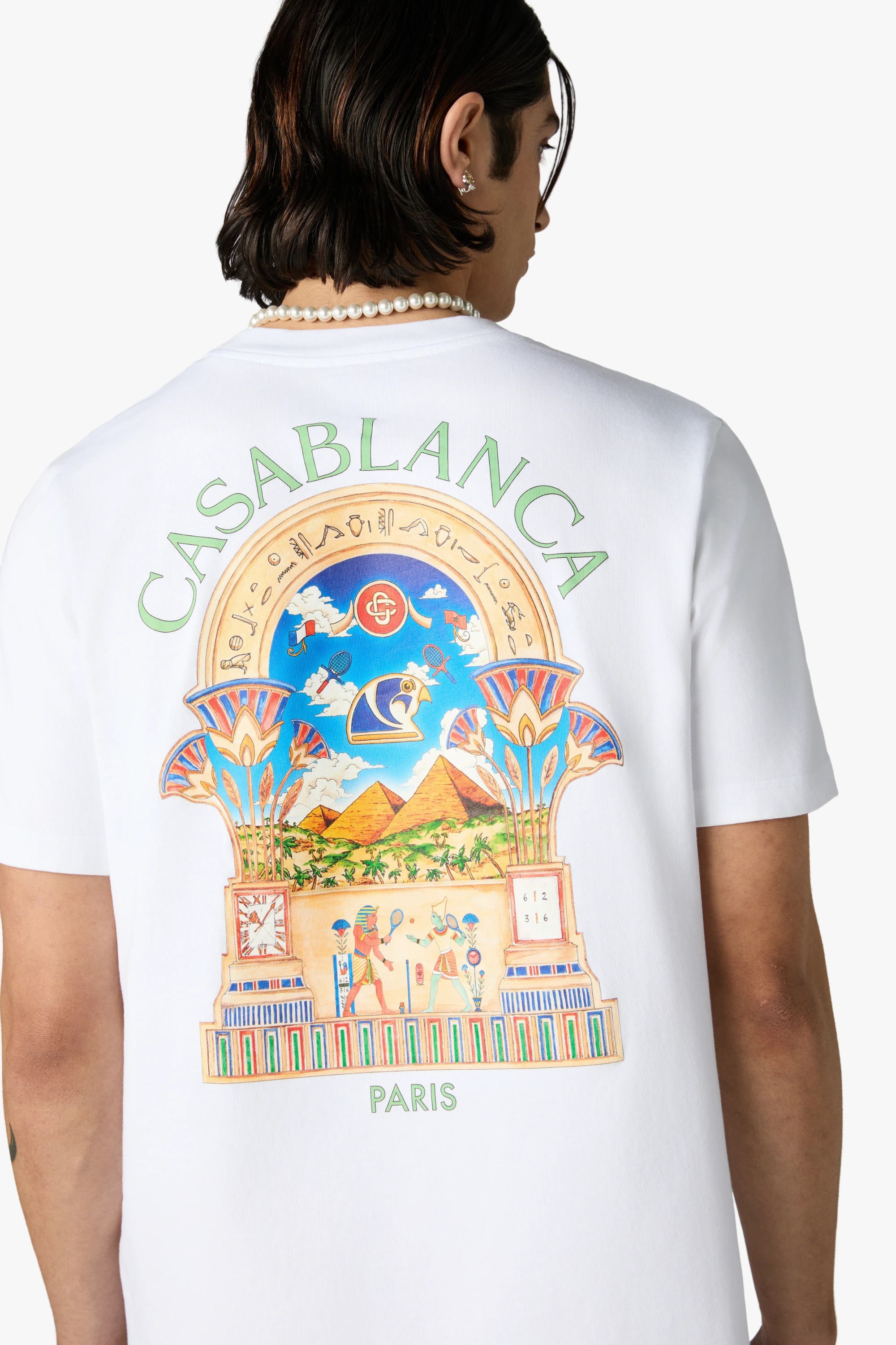 Casablanca Egyptian LArche t-shirt bianca cotone