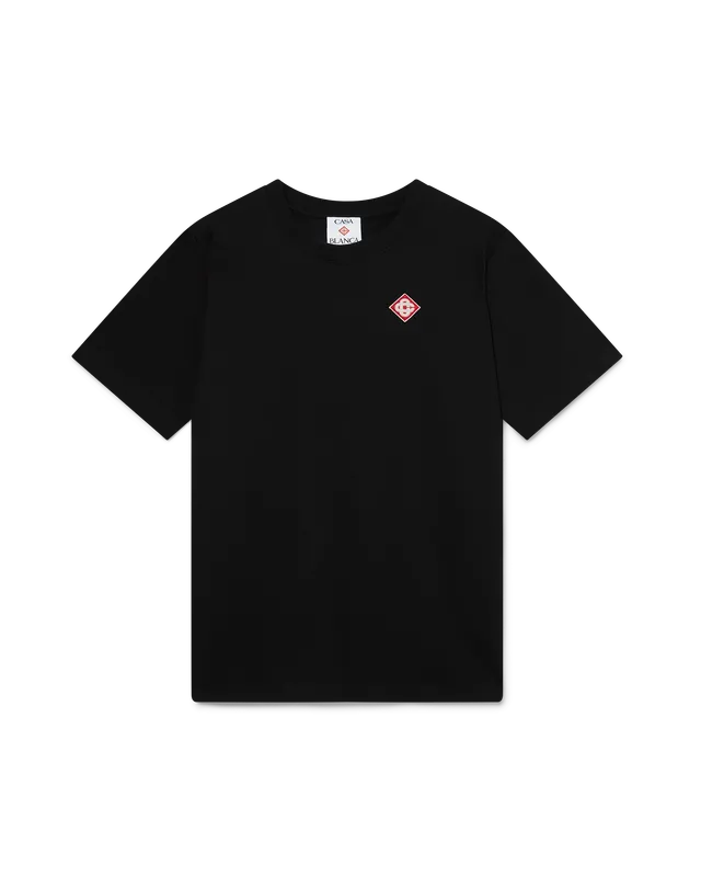 Casablanca Black Diamond Logo t-shirt nera cotone bio
