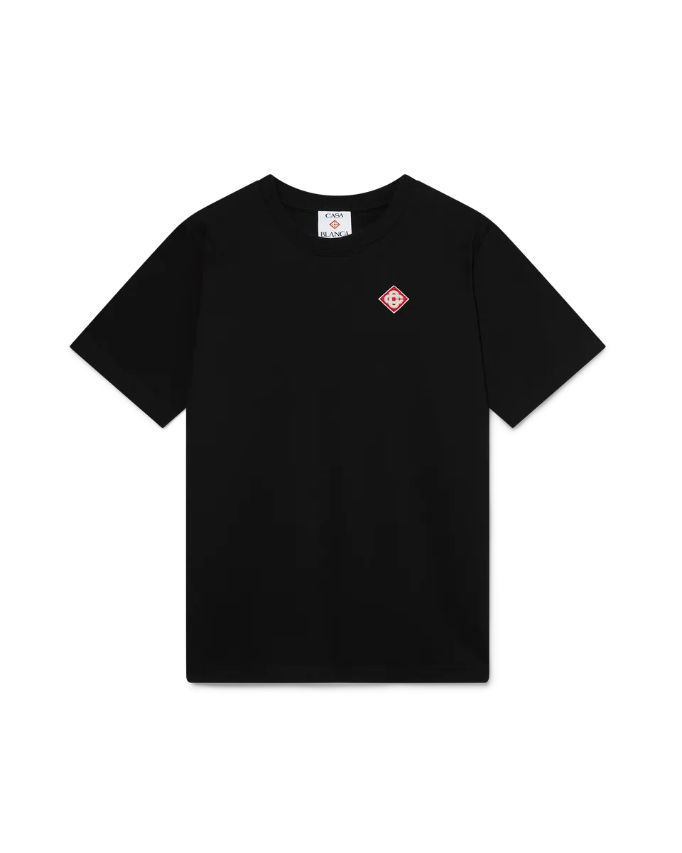 Casablanca Black Diamond Logo t-shirt nera cotone bio