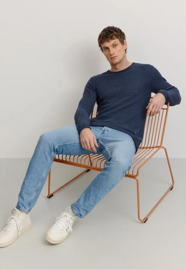 Recolution Eukalyptus maglione uomo blu cotone bio