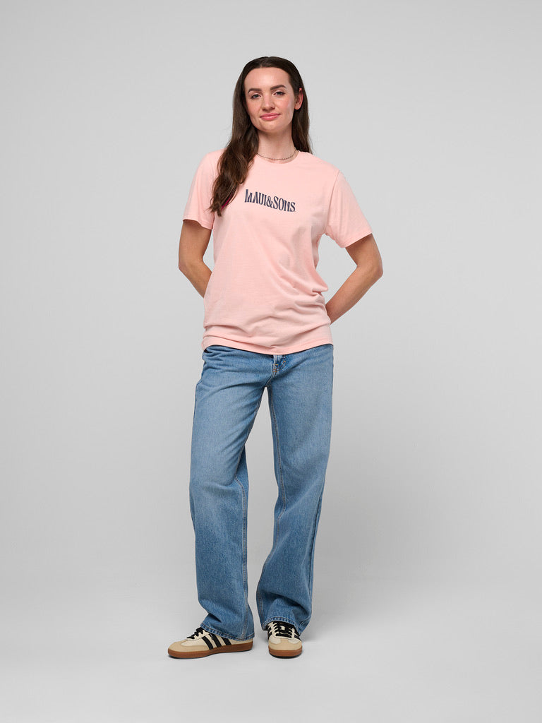 Maui and Sons Salty Smiles Ladies Boyfriend Tee maglietta rosa