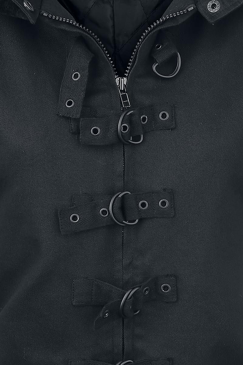 Gothicana by EMP Parka donna nero con rivetti taglia S