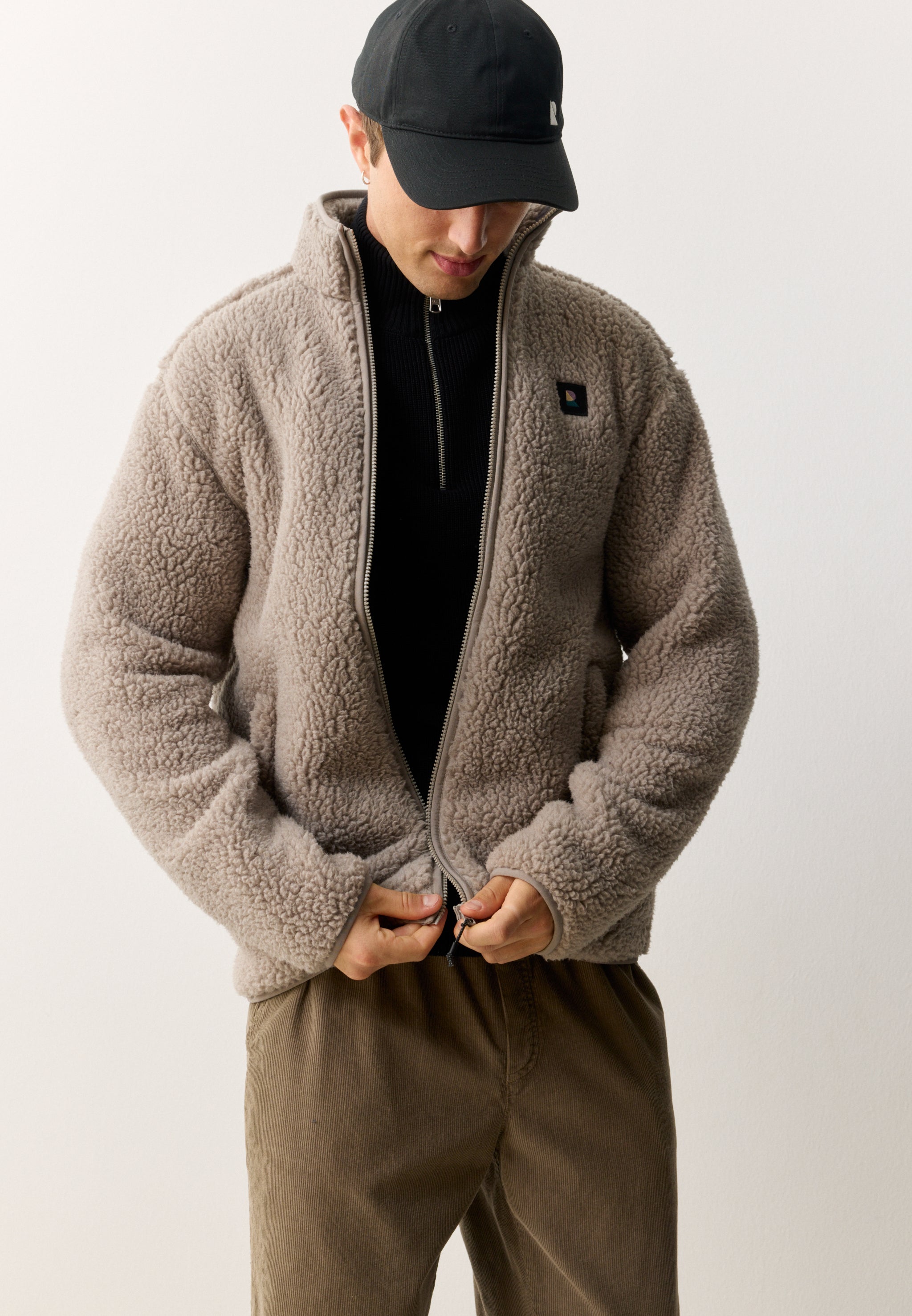 Recolution SPINDLE giacca pile marrone teddy