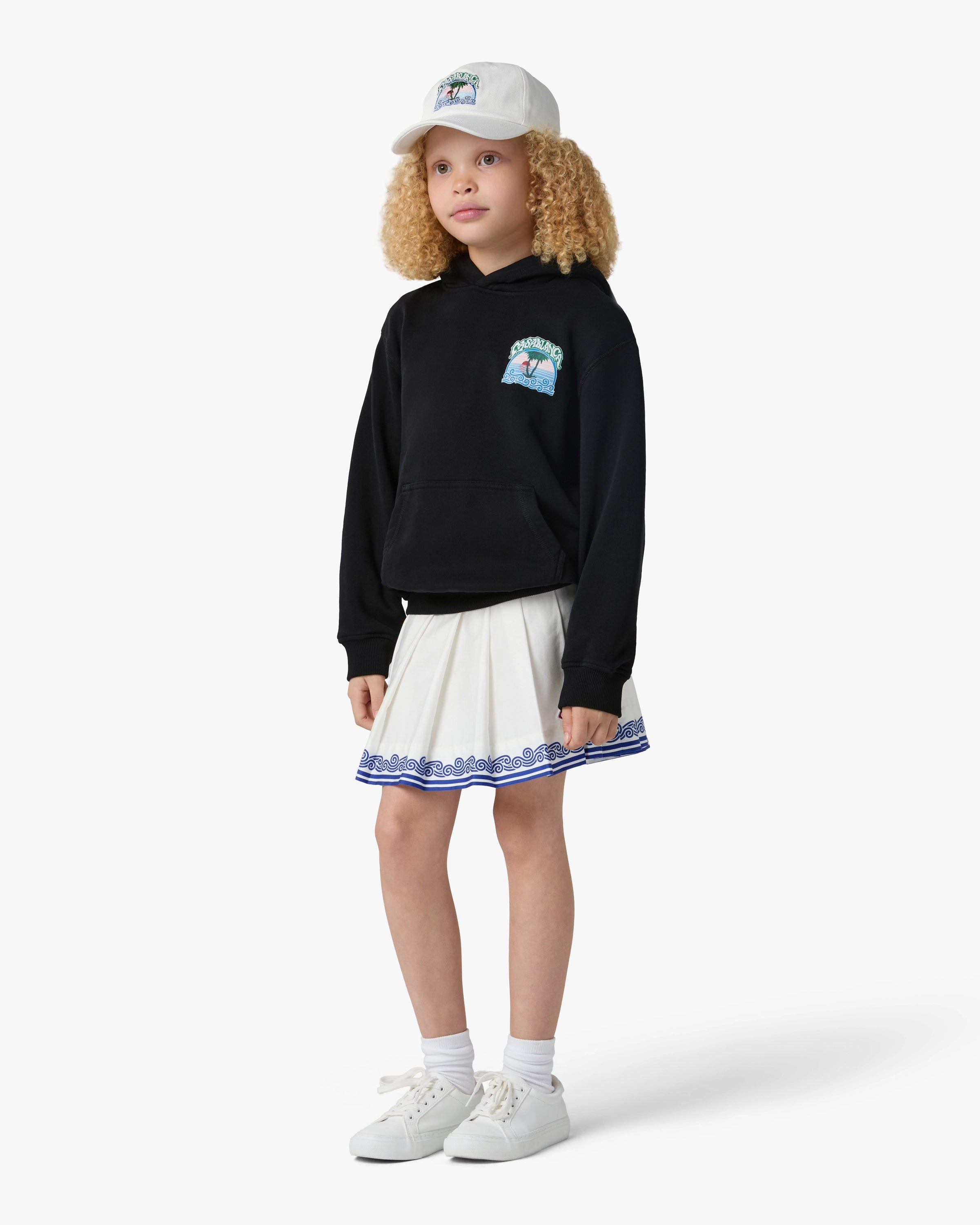 Casablanca Palm Tree felpa bambino nera con cappuccio