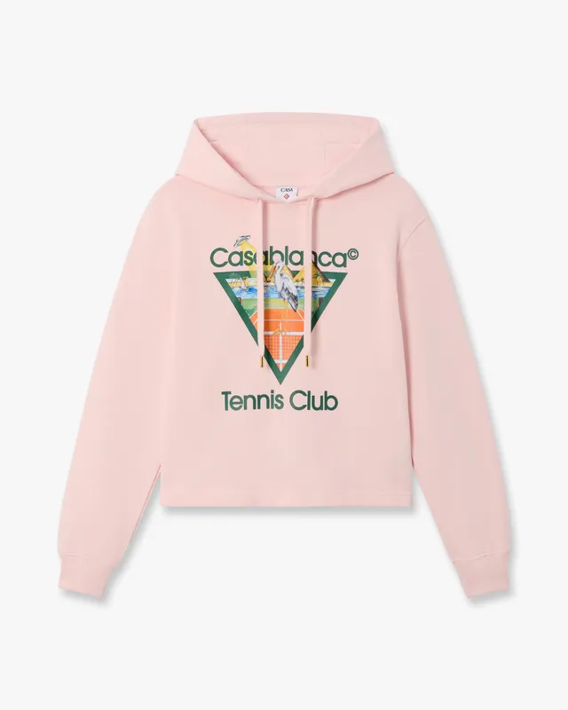 Casablanca Tennis Club felpa cappuccio rosa cropped