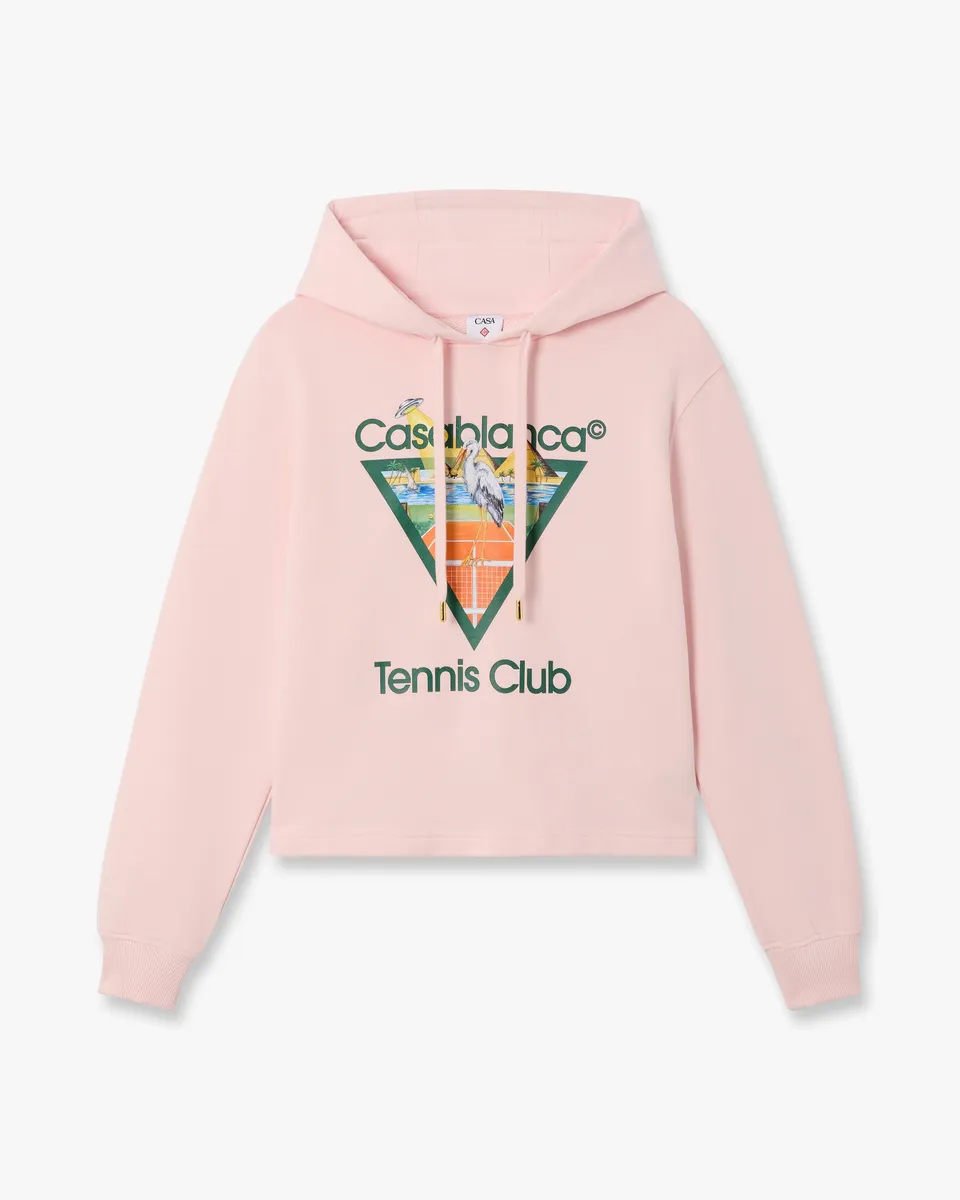 Casablanca Tennis Club felpa cappuccio rosa cropped
