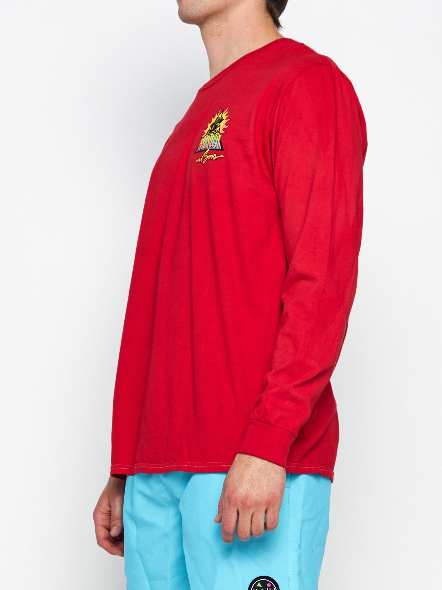 Maui and Sons Bright Shark maglia manica lunga rossa cotone