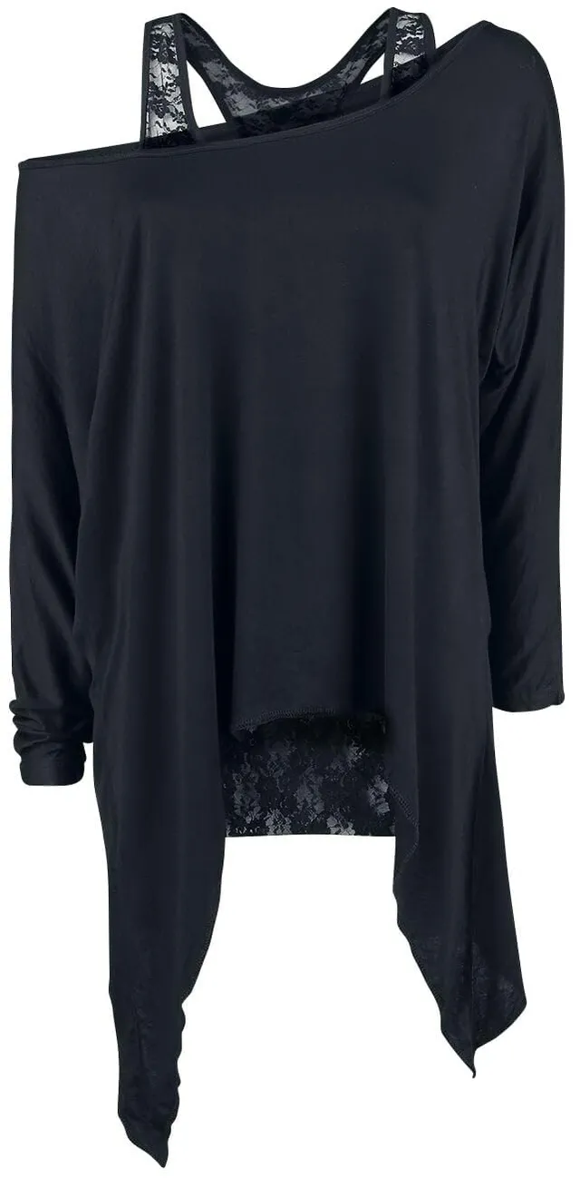 Gothicana by EMP maglia nera doppio strato donna
