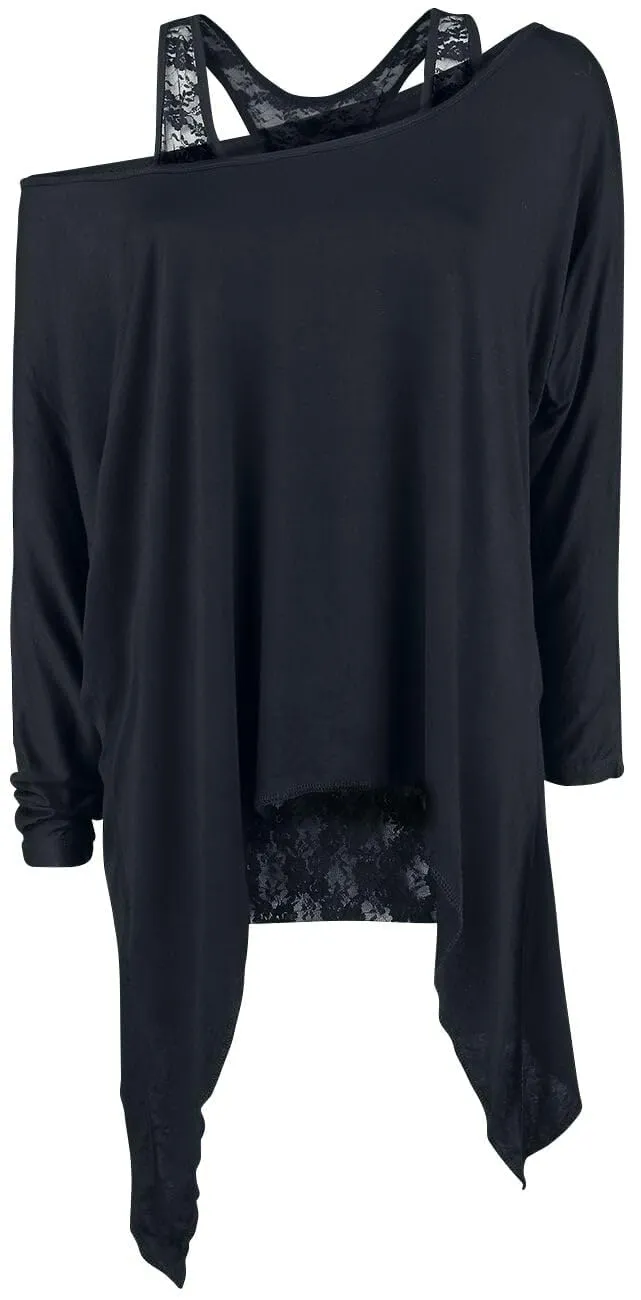 Gothicana by EMP maglia nera doppio strato donna