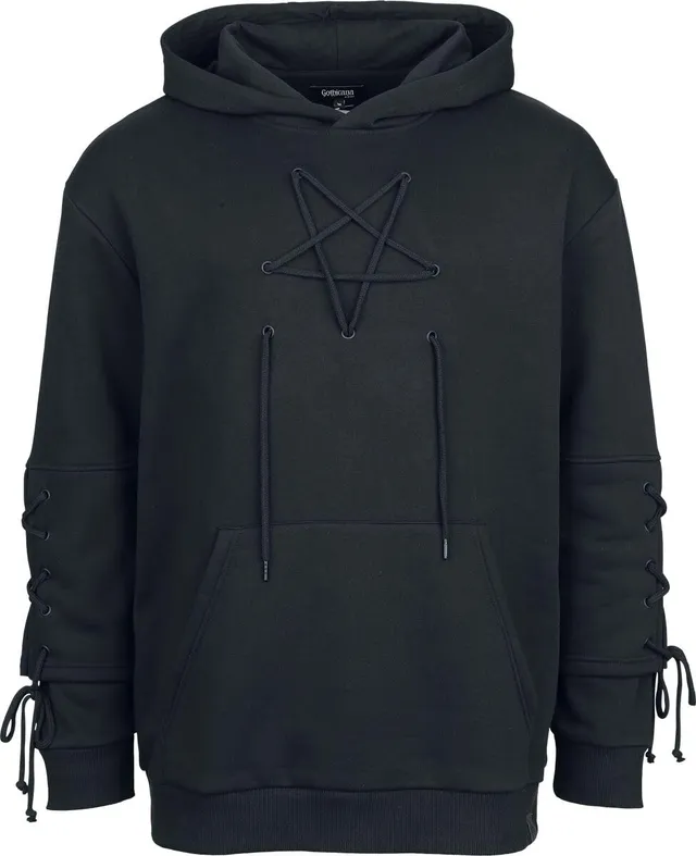 Gothicana by EMP Felpa Uomo Nera Cappuccio Pentagramma