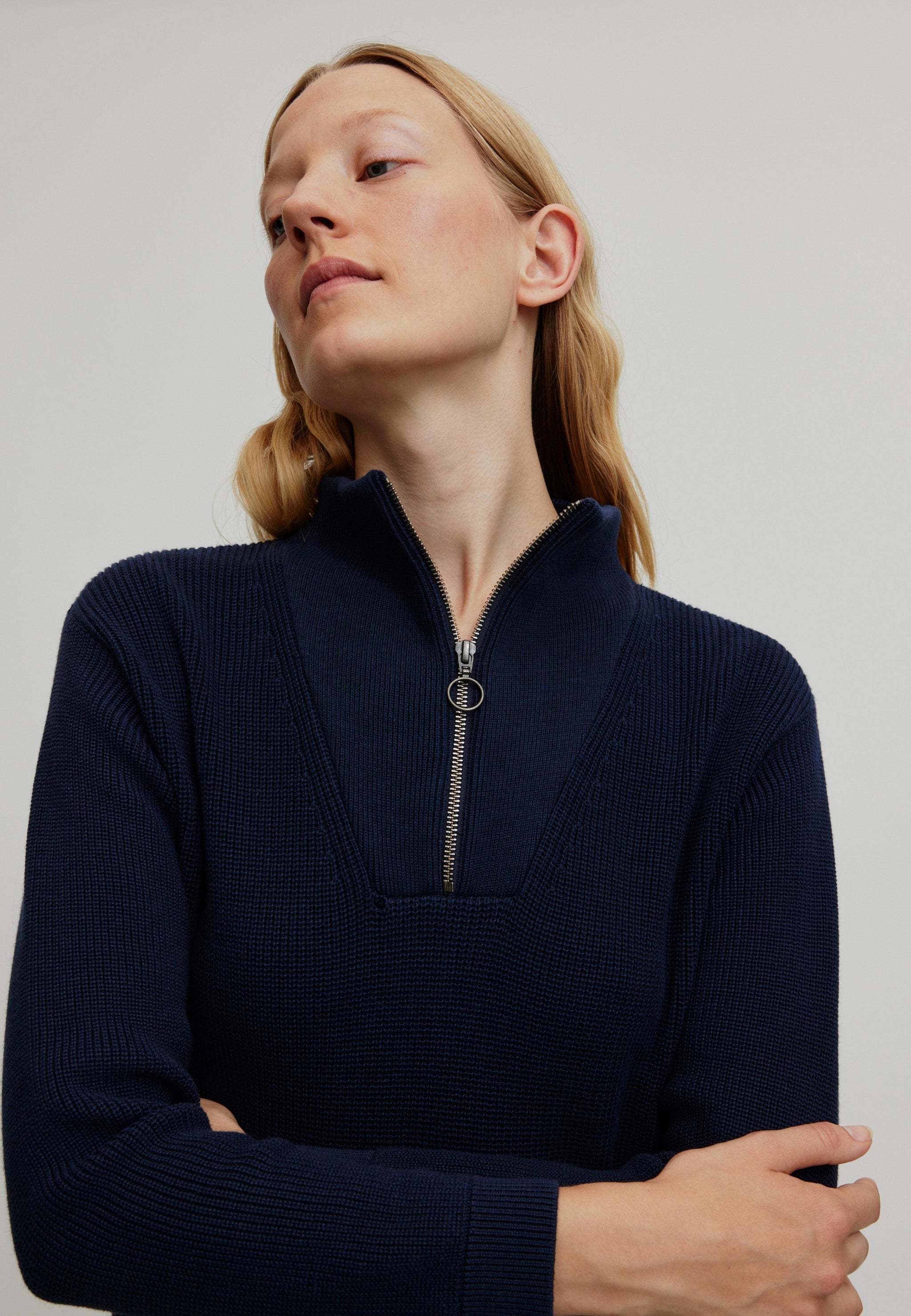 Recolution Stellera abito in maglia blu cotone bio