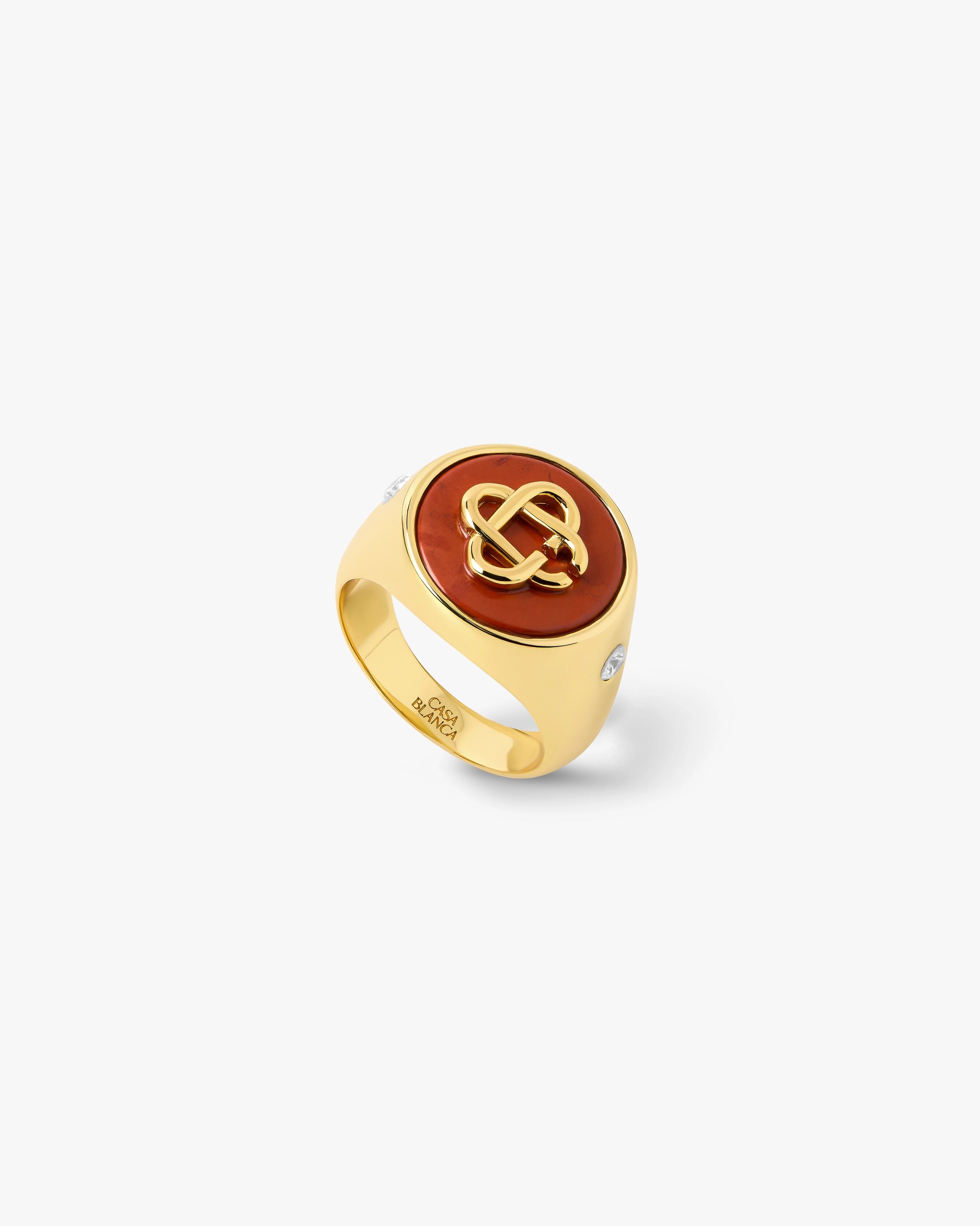 Casablanca Signet anello oro pietra rossa