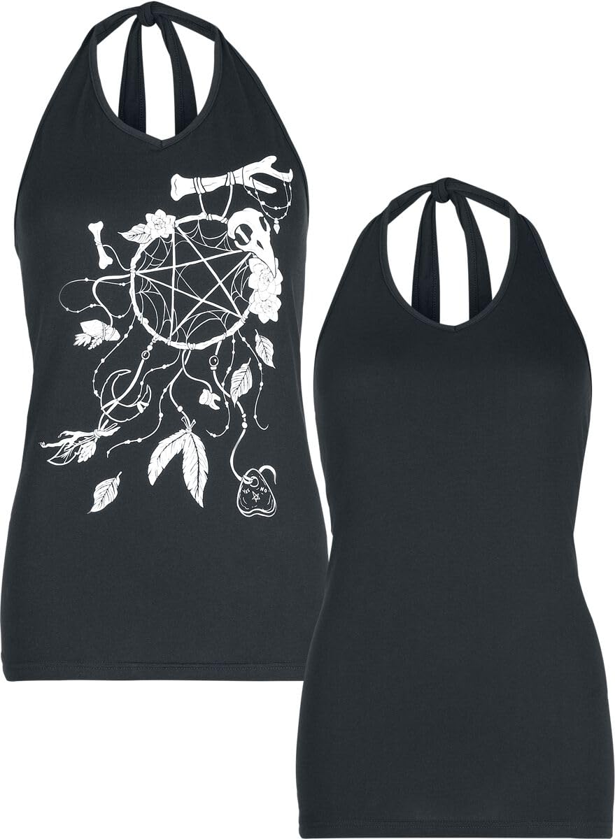 Gothicana by EMP Top Nero 2 Pezzi Stampa Acchiappasogni