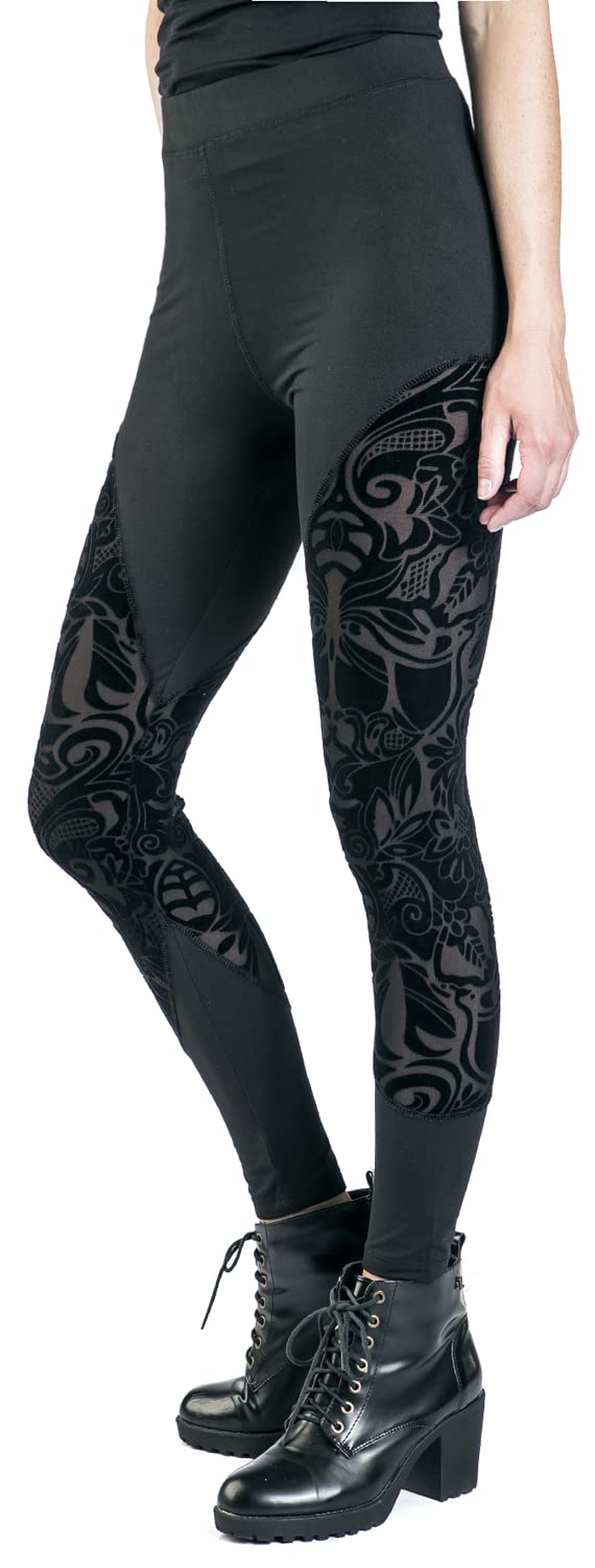 Gothicana by EMP Leggings Neri Floccati XXL Gothic