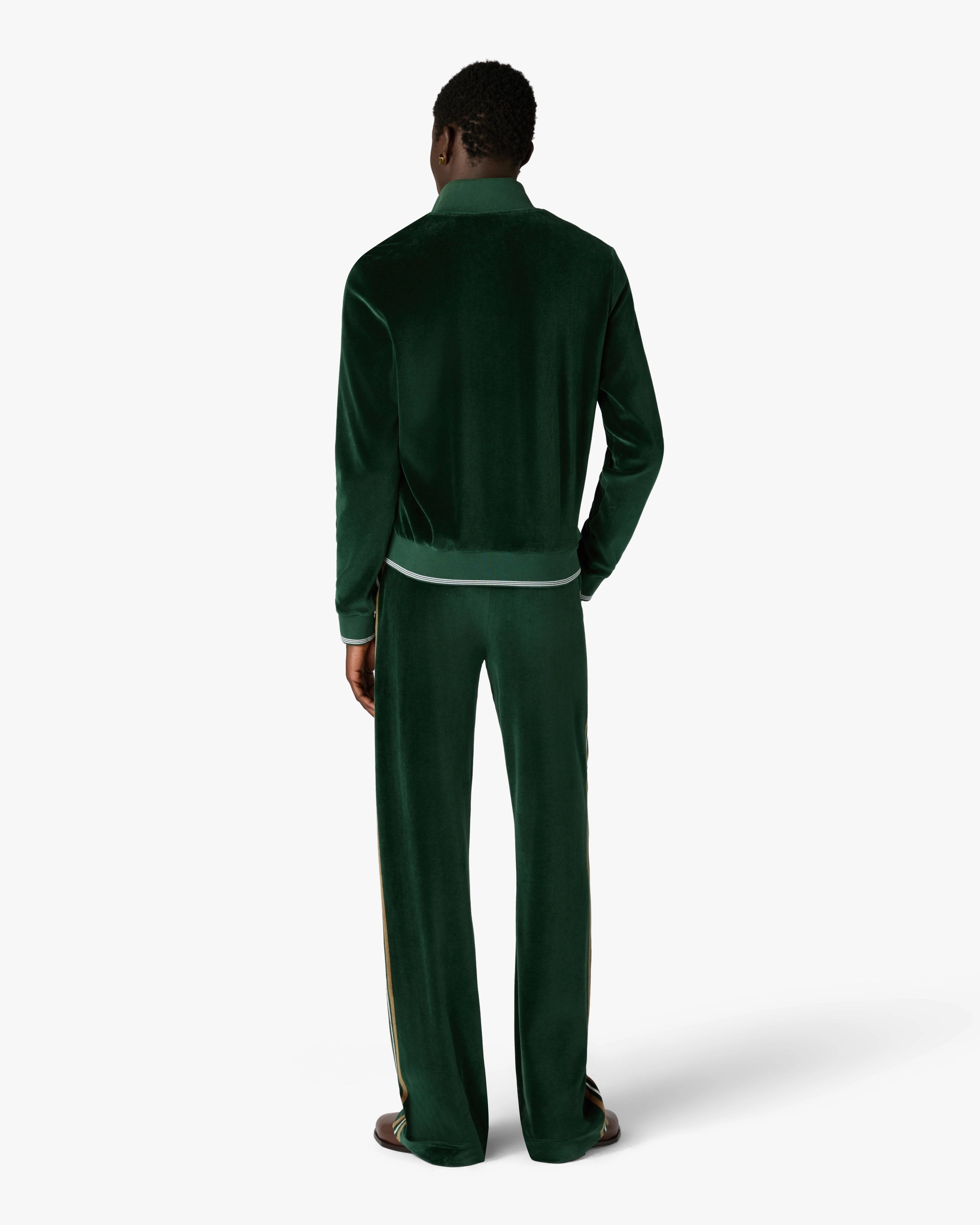 Casablanca Stripe Velour giacca tuta verde marrone