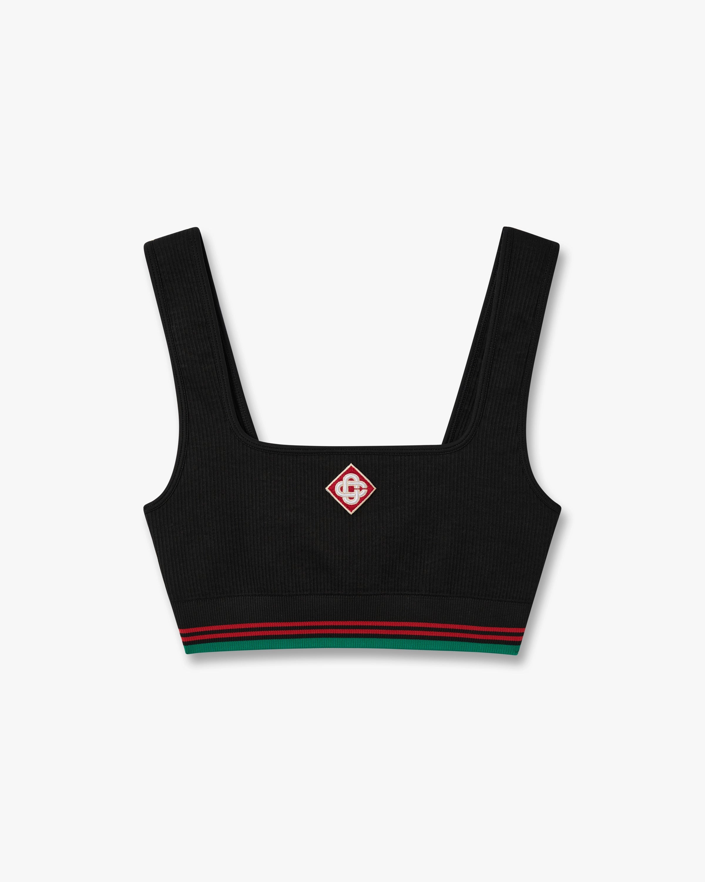 Casablanca Black Seamless Bralette nero monogramma O/S