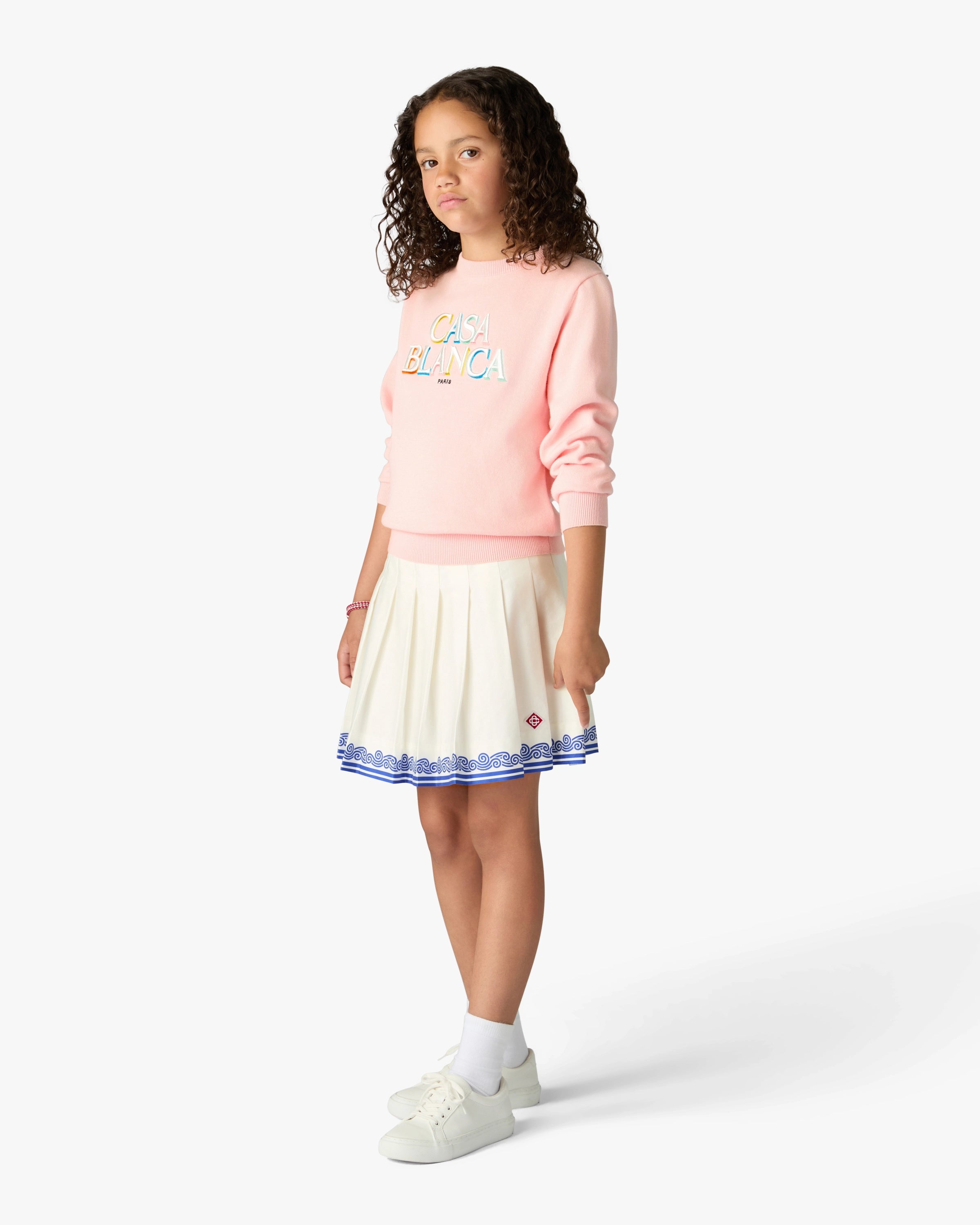 Casablanca Stacked Logo maglione bambina rosa