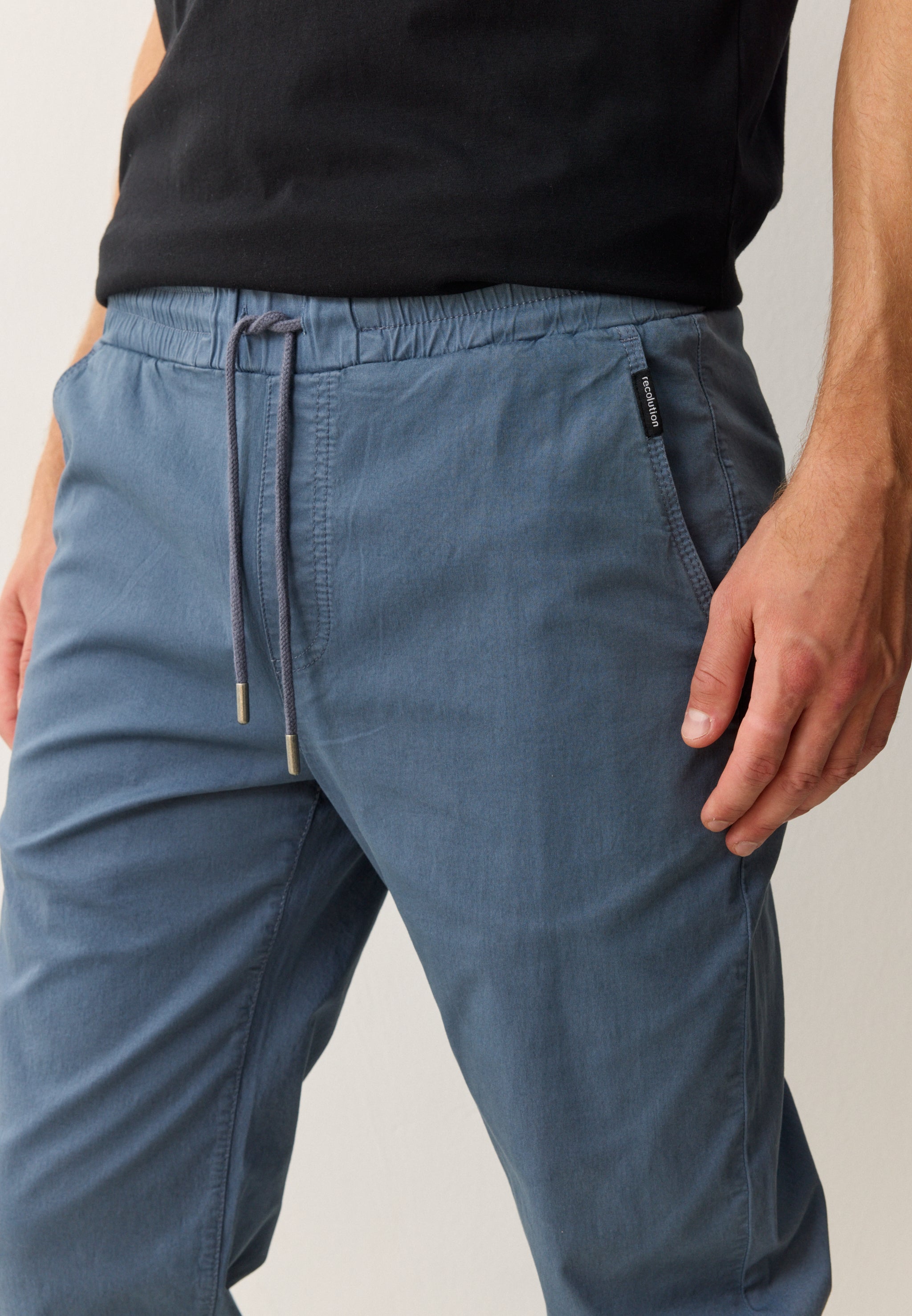 Recolution Musa pantalone chino azzurro polvere elastico