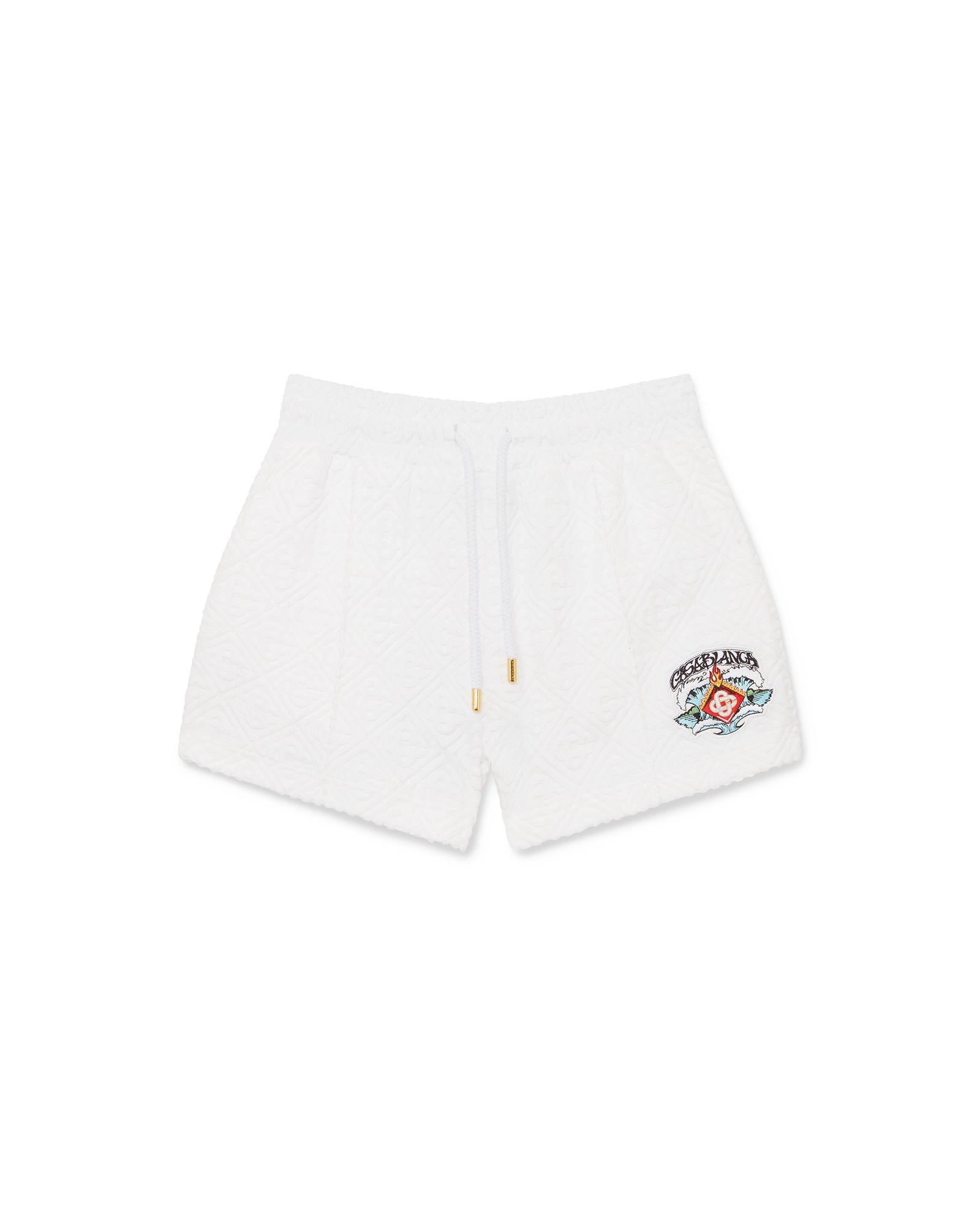 Casablanca Waves Monogram shorts spugna bianchi