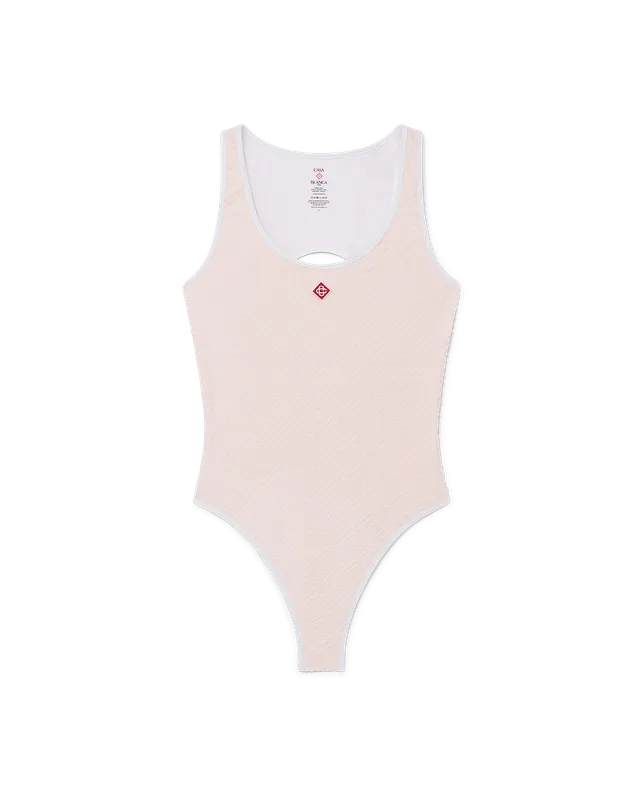 Casablanca Monogram costume intero rosa tecnico