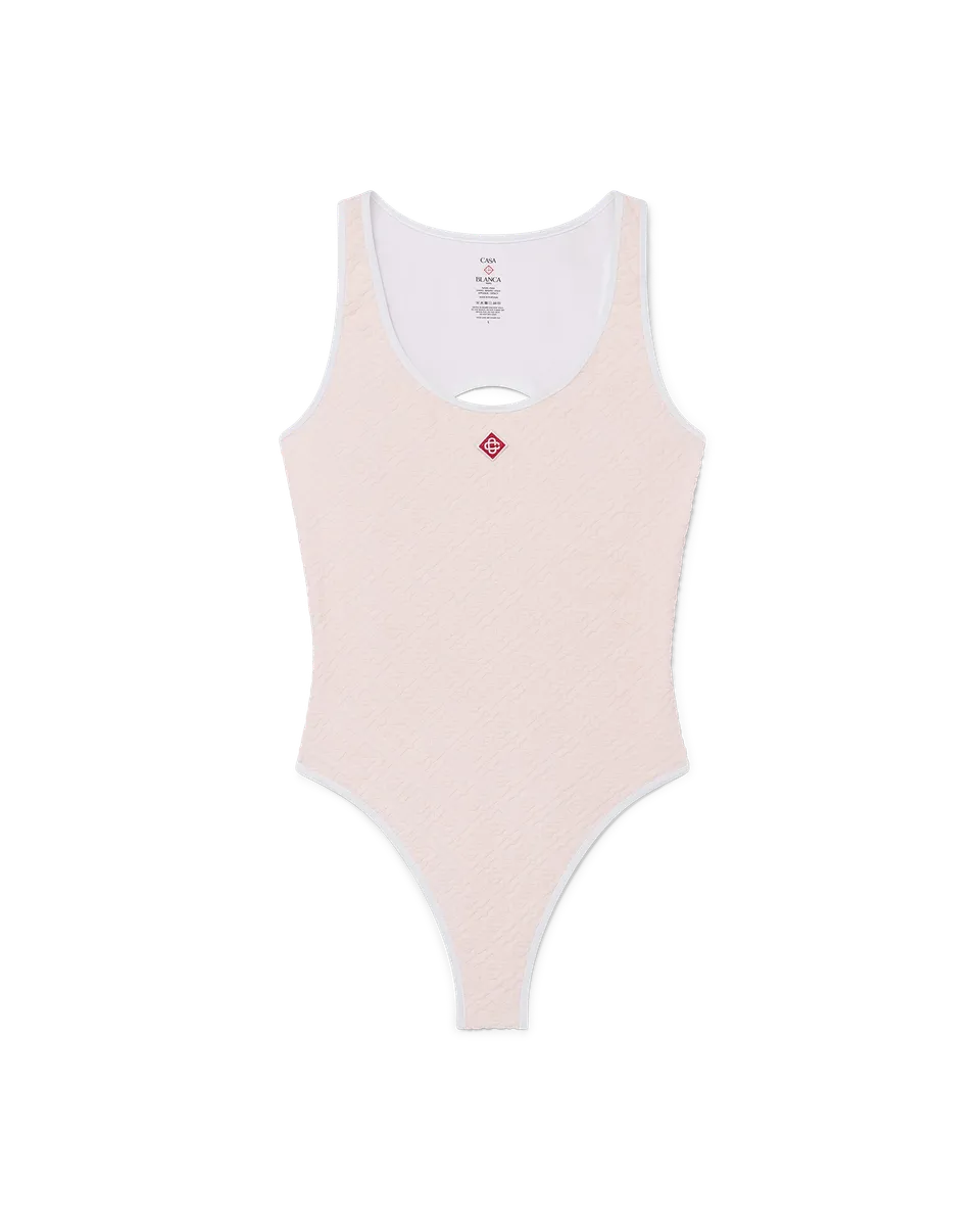 Casablanca Monogram costume intero rosa tecnico