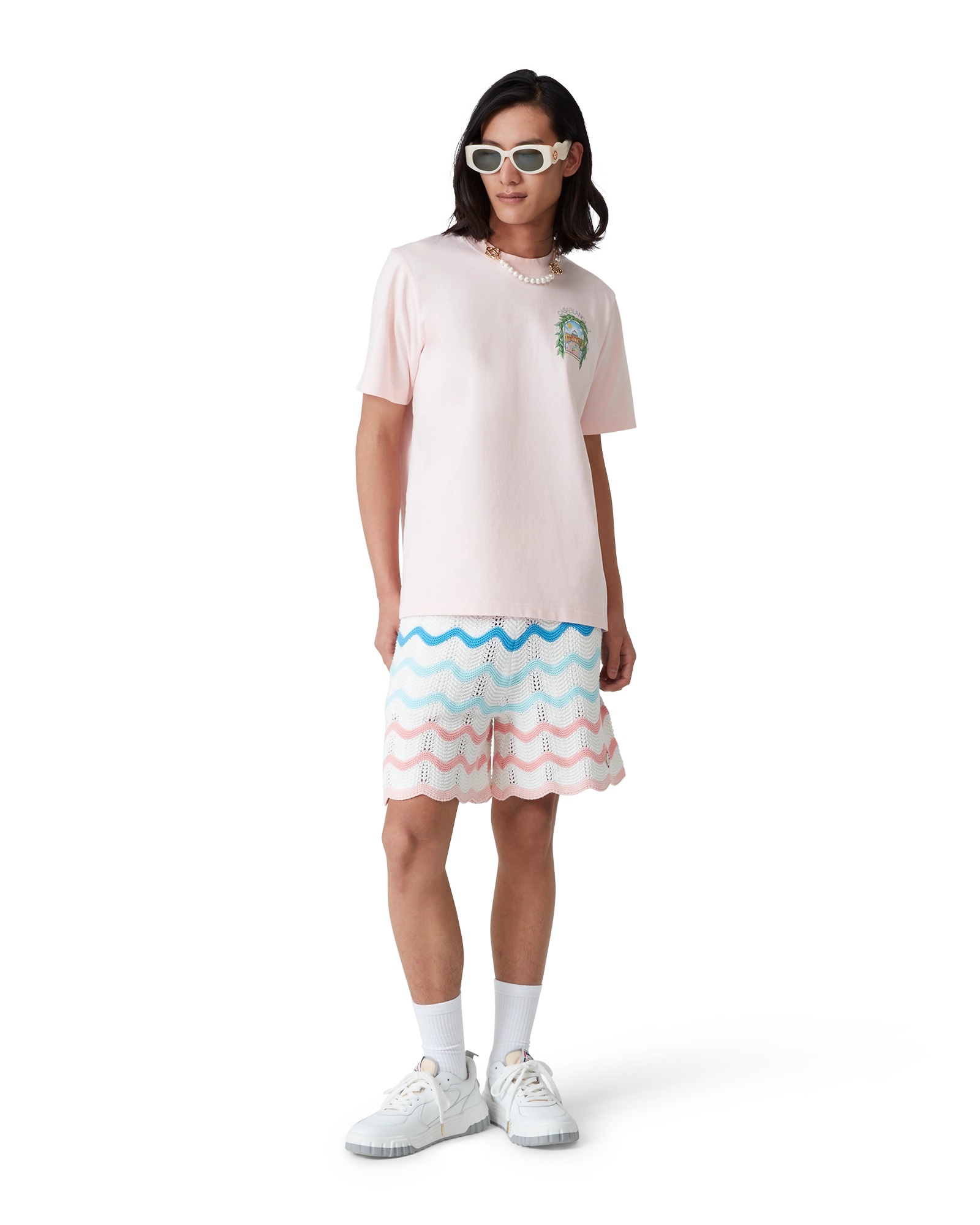 Casablanca L'Arche de Tennis maglietta cotone rosa M