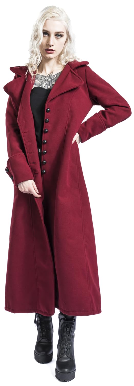 Gothicana by EMP cappotto donna verde scuro con cappuccio