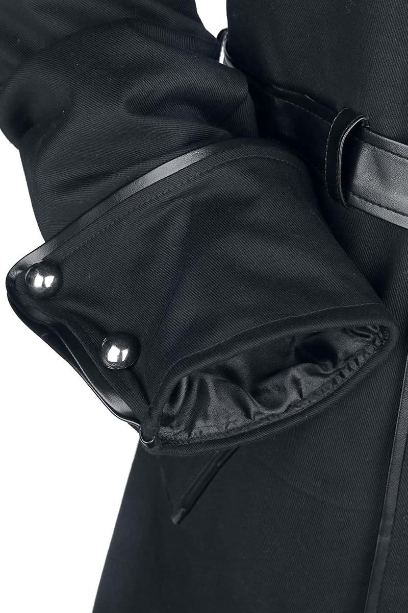 Gothicana by EMP cappotto lungo nero con cintura L