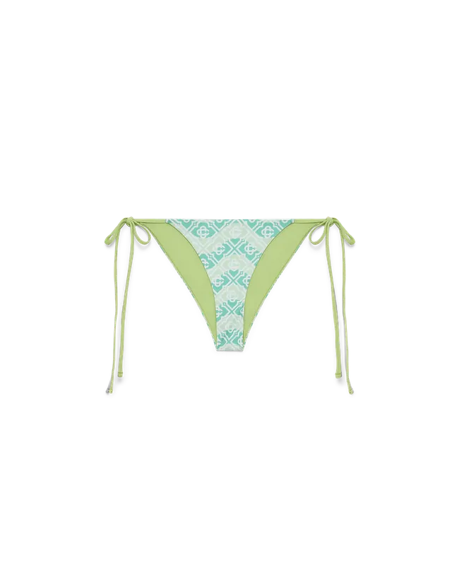 Casablanca Wavy Monogram slip bikini verde elastan