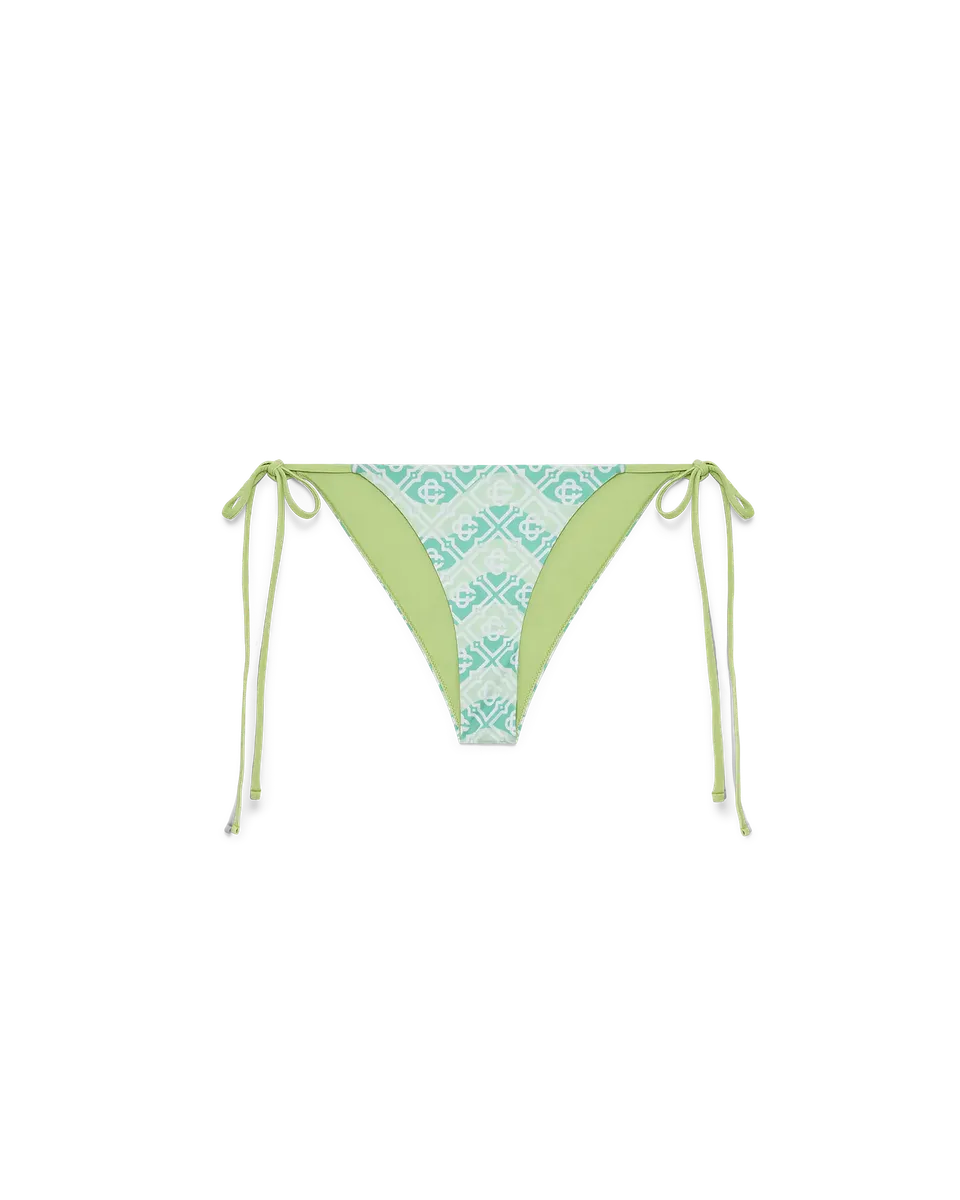 Casablanca Wavy Monogram slip bikini verde elastan