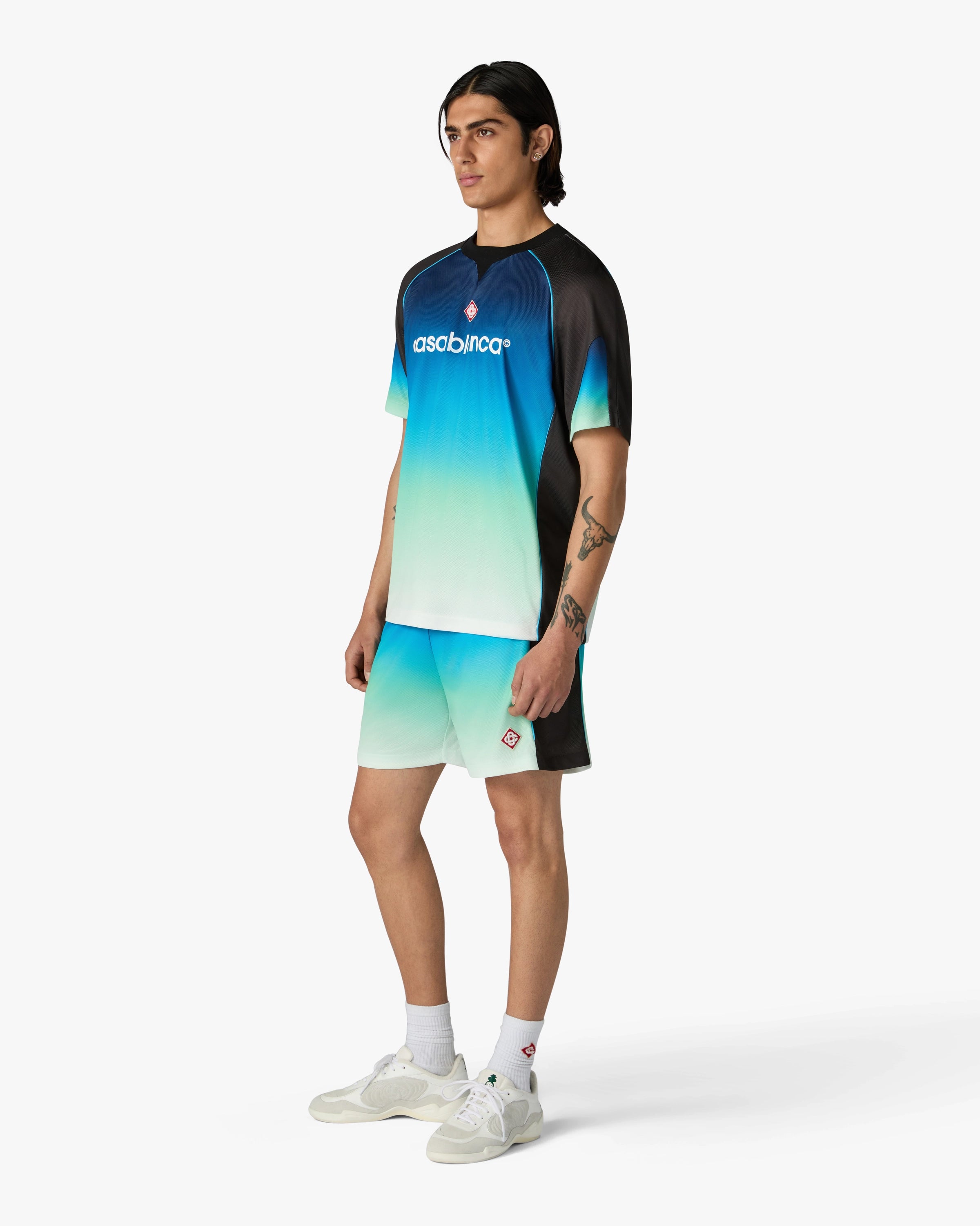 Casablanca Gradient pantaloncini calcio blu verde