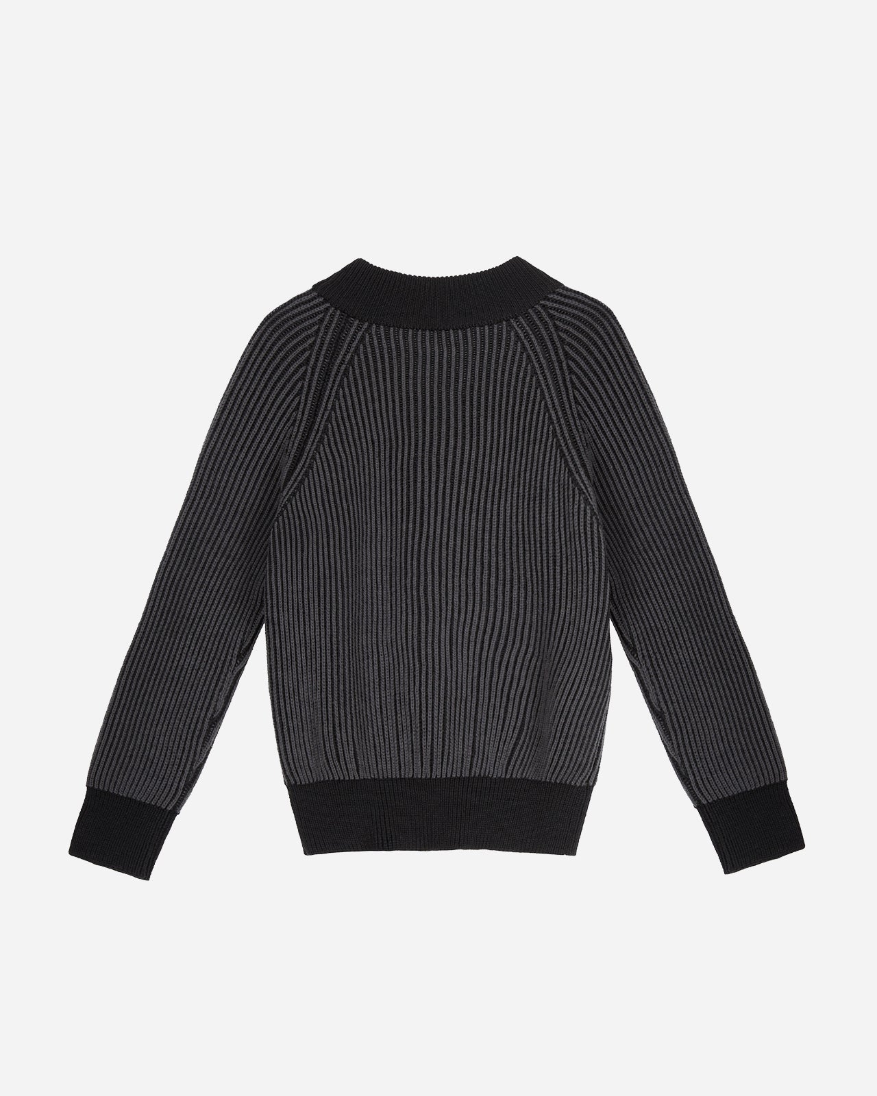 Noskra GreyBlack Maglia zip lana cerniera argento