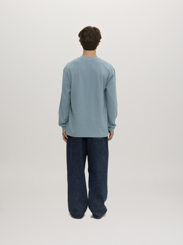 Maui & Sons Cookie maglia termica waffle blu pesante