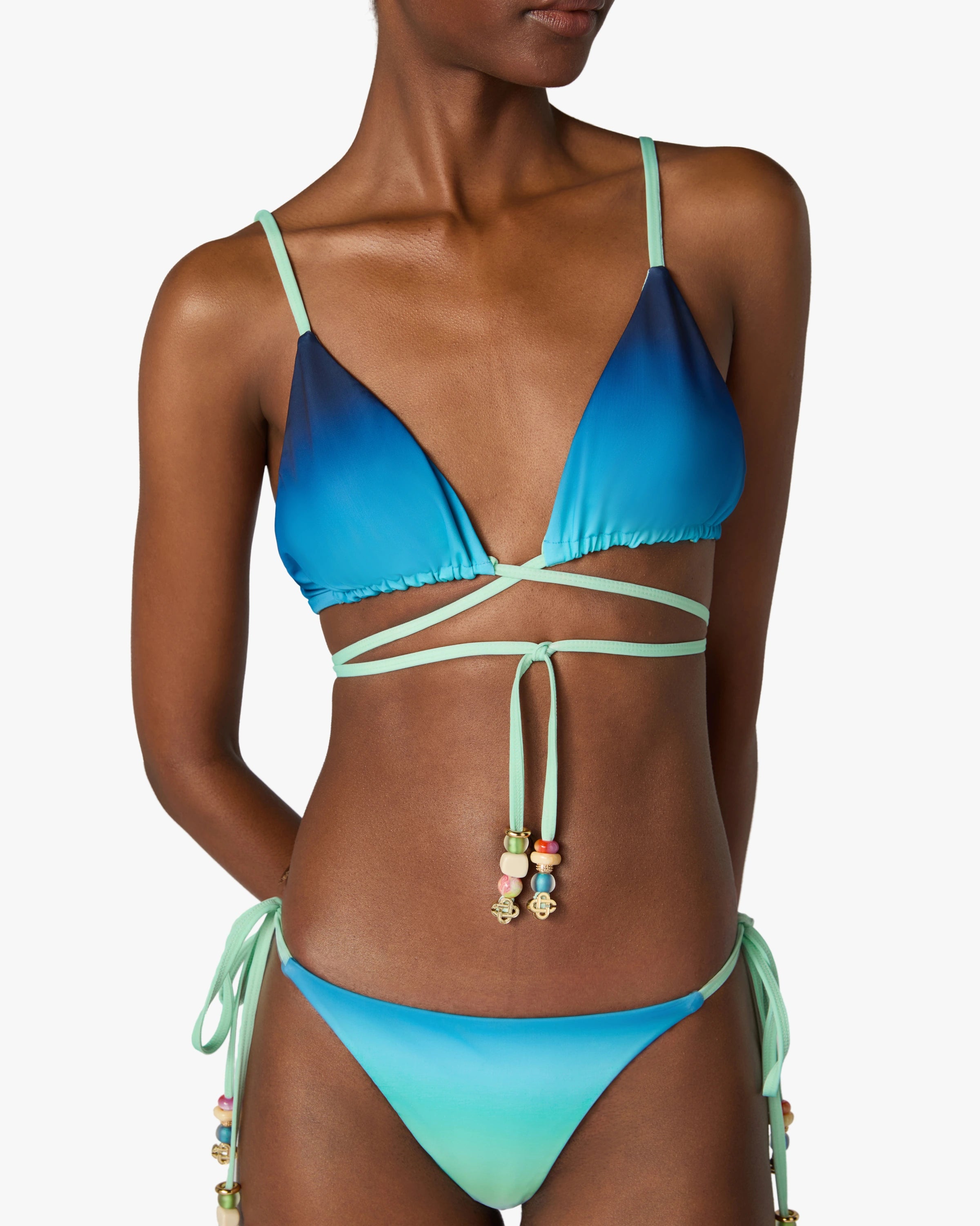 Casablanca Gradient top bikini blu verde