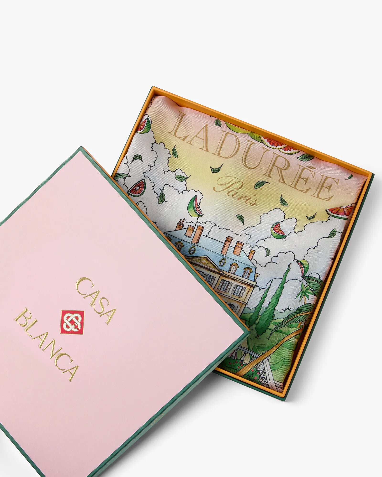 Casablanca Ladurée foulard seta multicolore 49cm